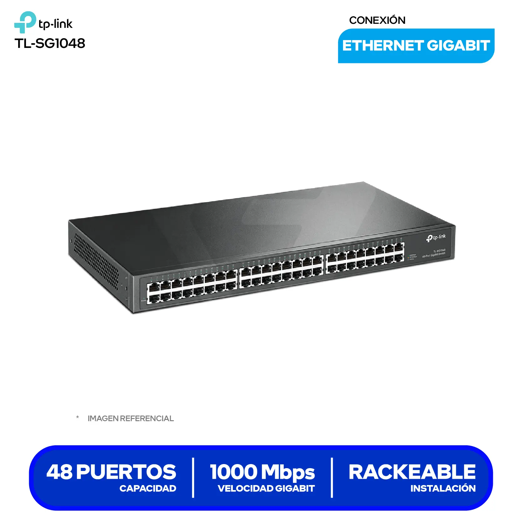 Switch de Escritorio TP-Link TL-SG1048 (TL-SG1048) 48 Puertos, 10/100/1000Mbps