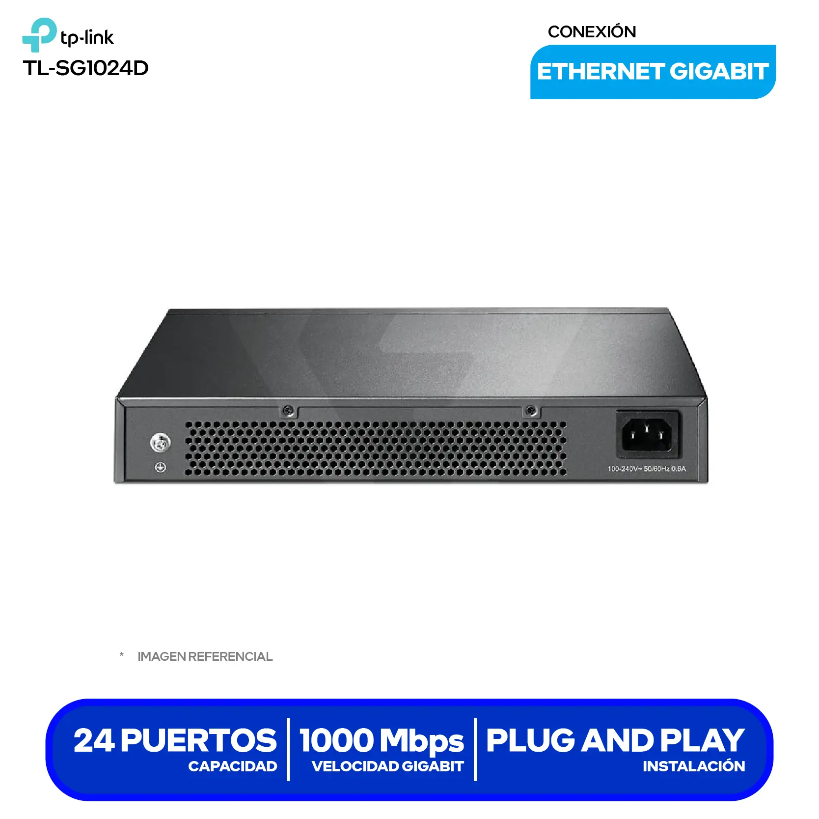 Switch de Escritorio TP-Link TL-SG1024D (1730502267) 24 Puertos, 10/100/1000 Mbps