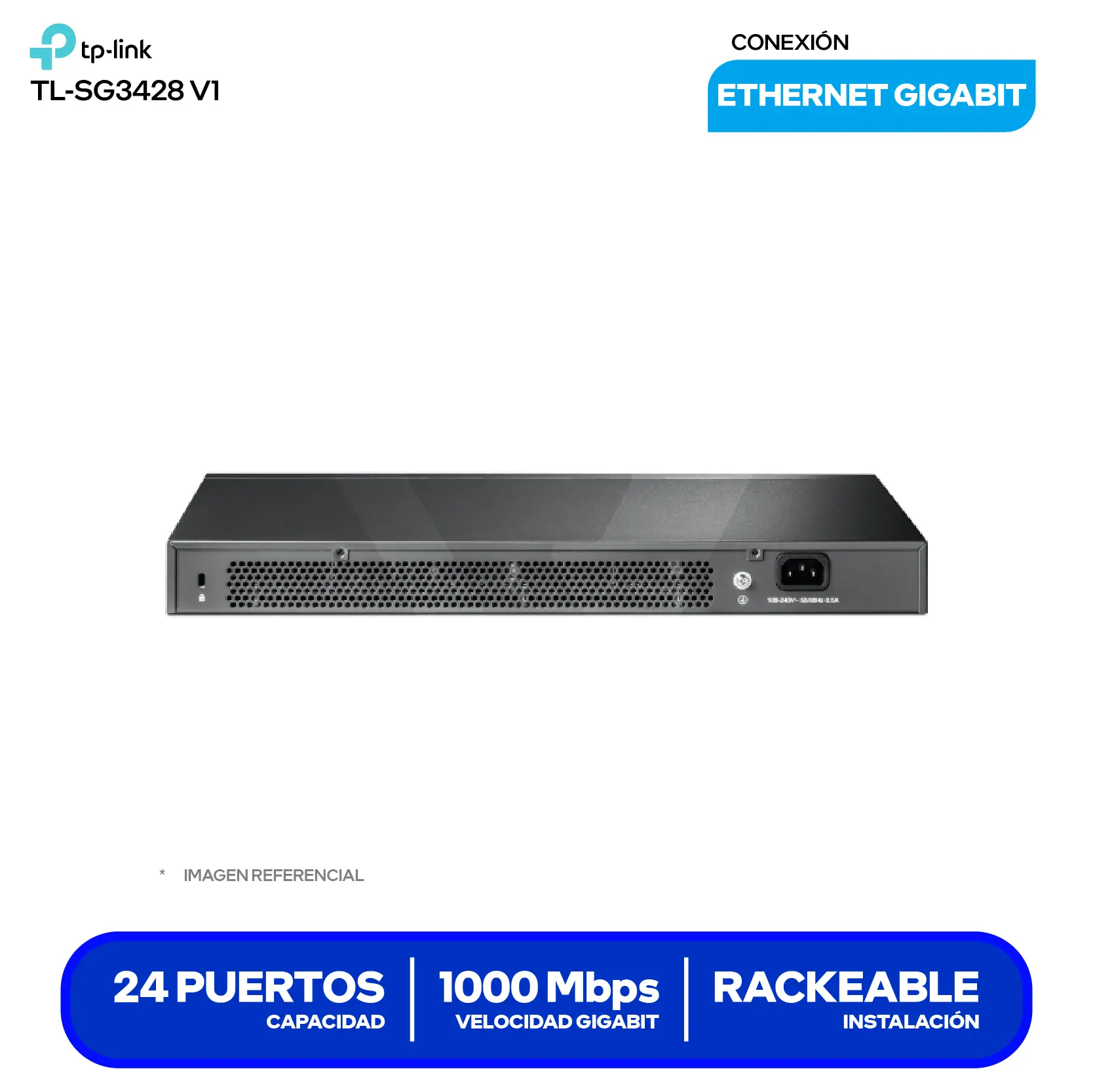 Switch TP-Link Gigabit L2+ Omada (TL-SG3428) 24 Puertos RJ45, 10/100/1000 Mbps