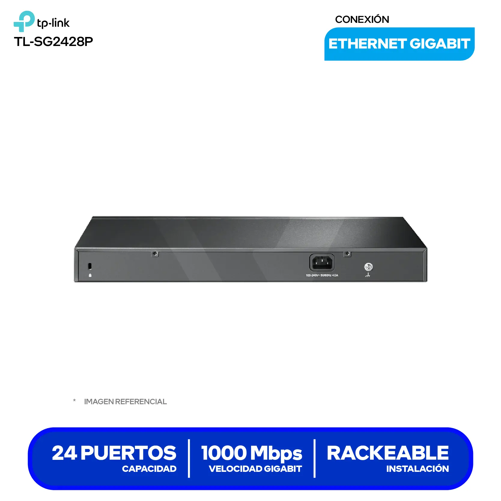 Switch TP-Link Smart Gigabit JetStream (TL-SG2428P) 24 Puertos Gigabit PoE+, 4 ranuras SFP