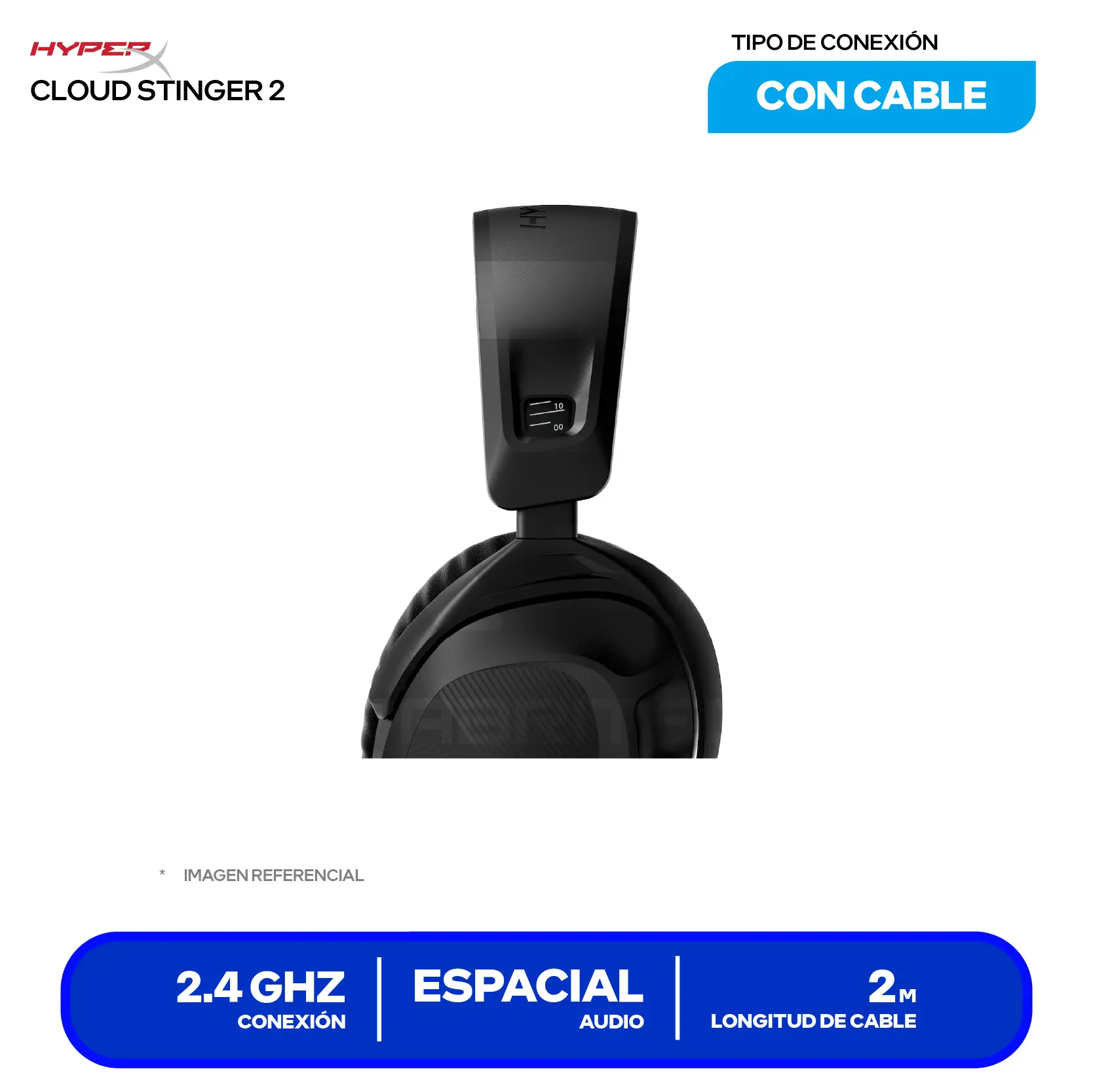 Audífono Gamer HyperX Cloud Stinger 2 (676A2AA), Inalámbrico, Micrófono Integrado