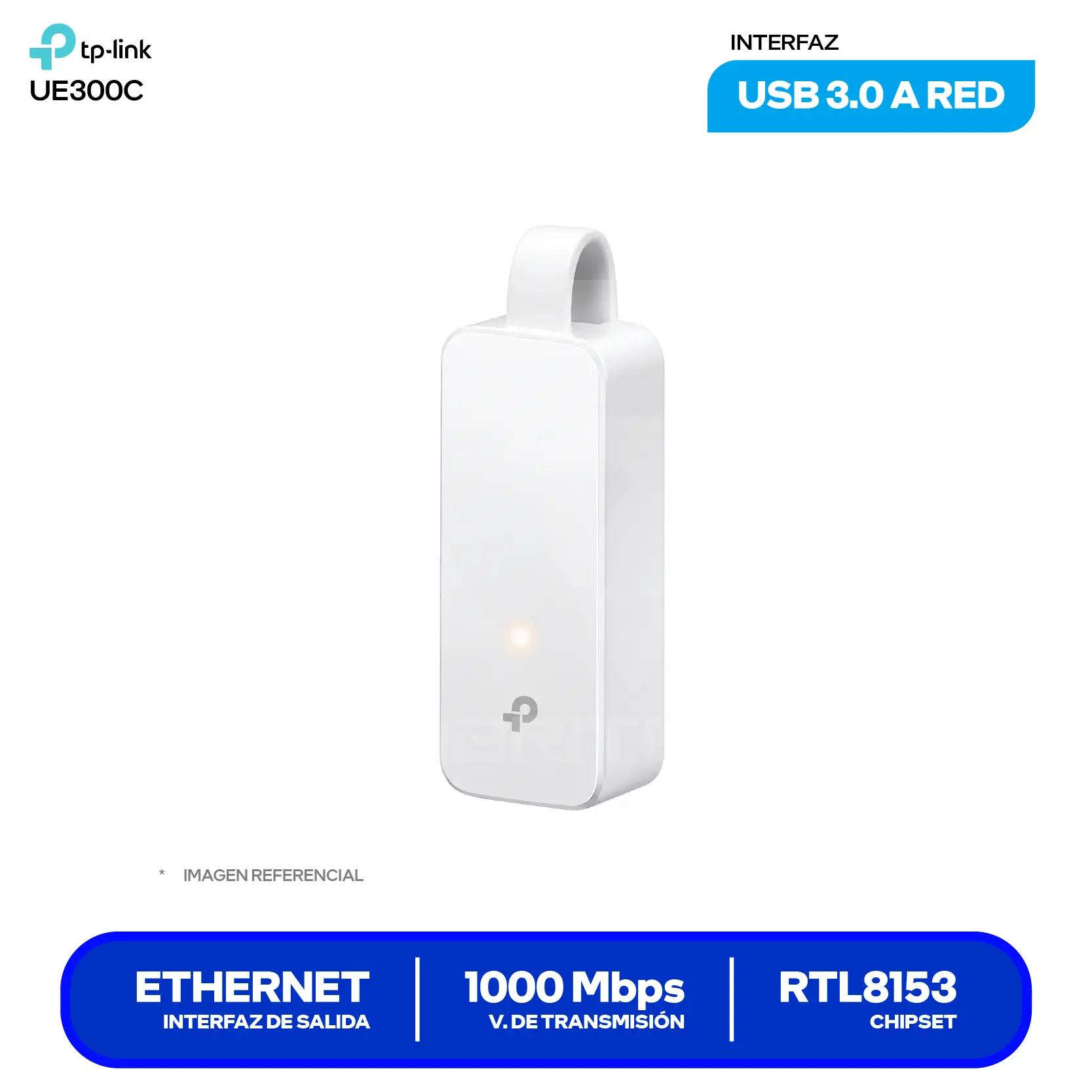Adaptador USB TP-Link UE300C (0101502030) USB a RJ45, 10/100/1000Mbps