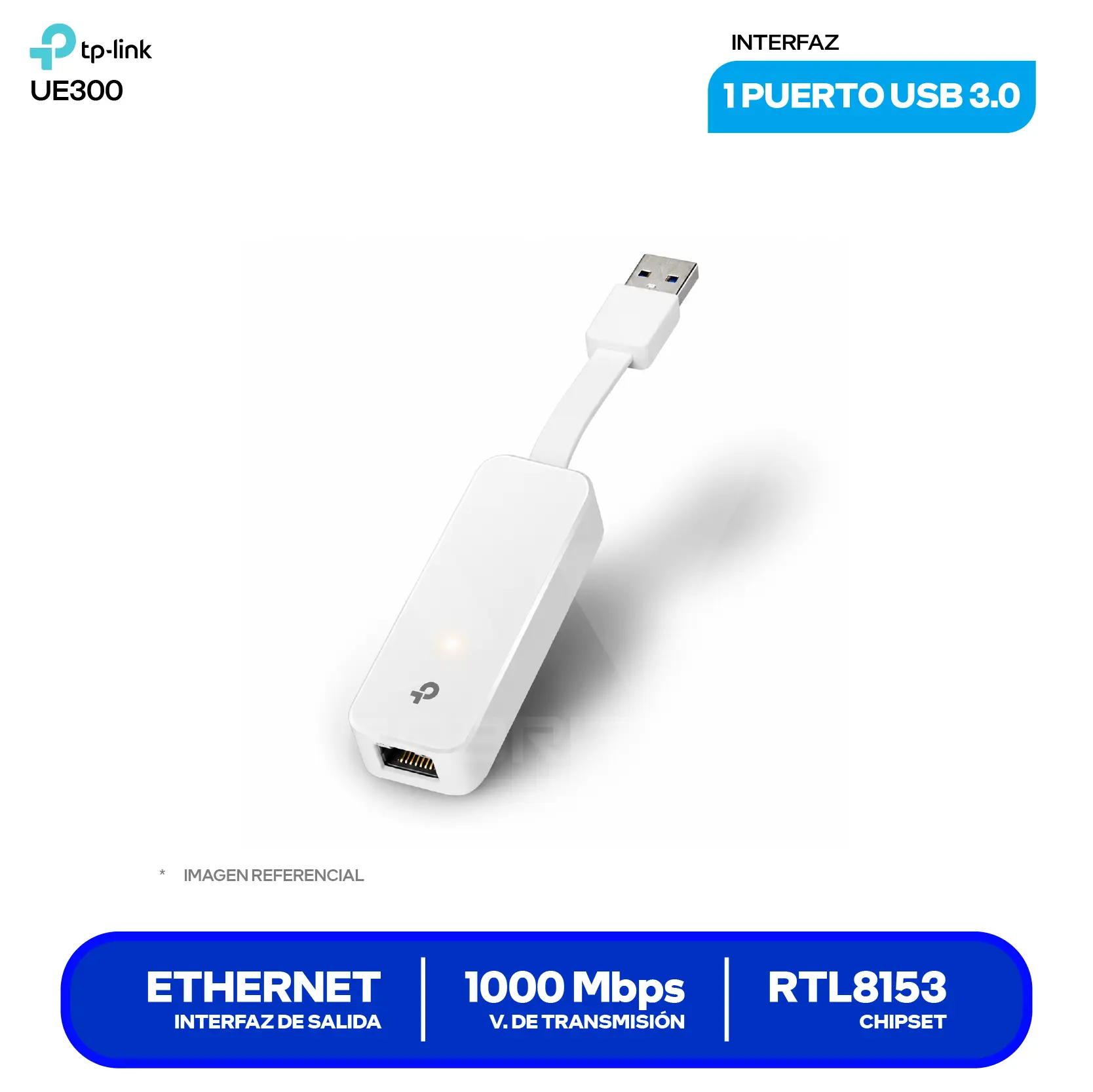 Adaptador USB TP-Link UE300 (0101502051) USB 3.0, 10/100/1000Mbps