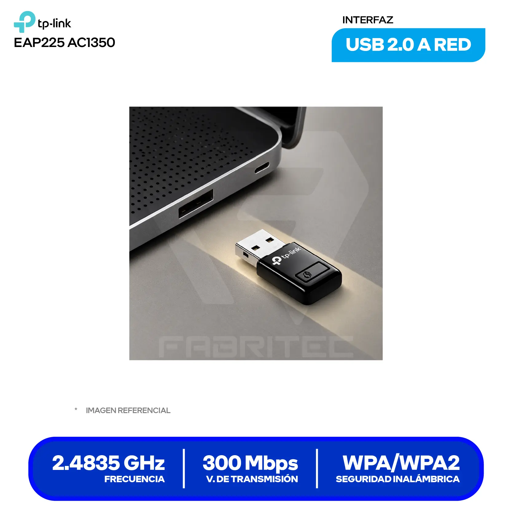 Mini Adaptador Inalámbrico TP-Link TL-WN823N (0152502517) 300 Mbps, 2.4 GHz