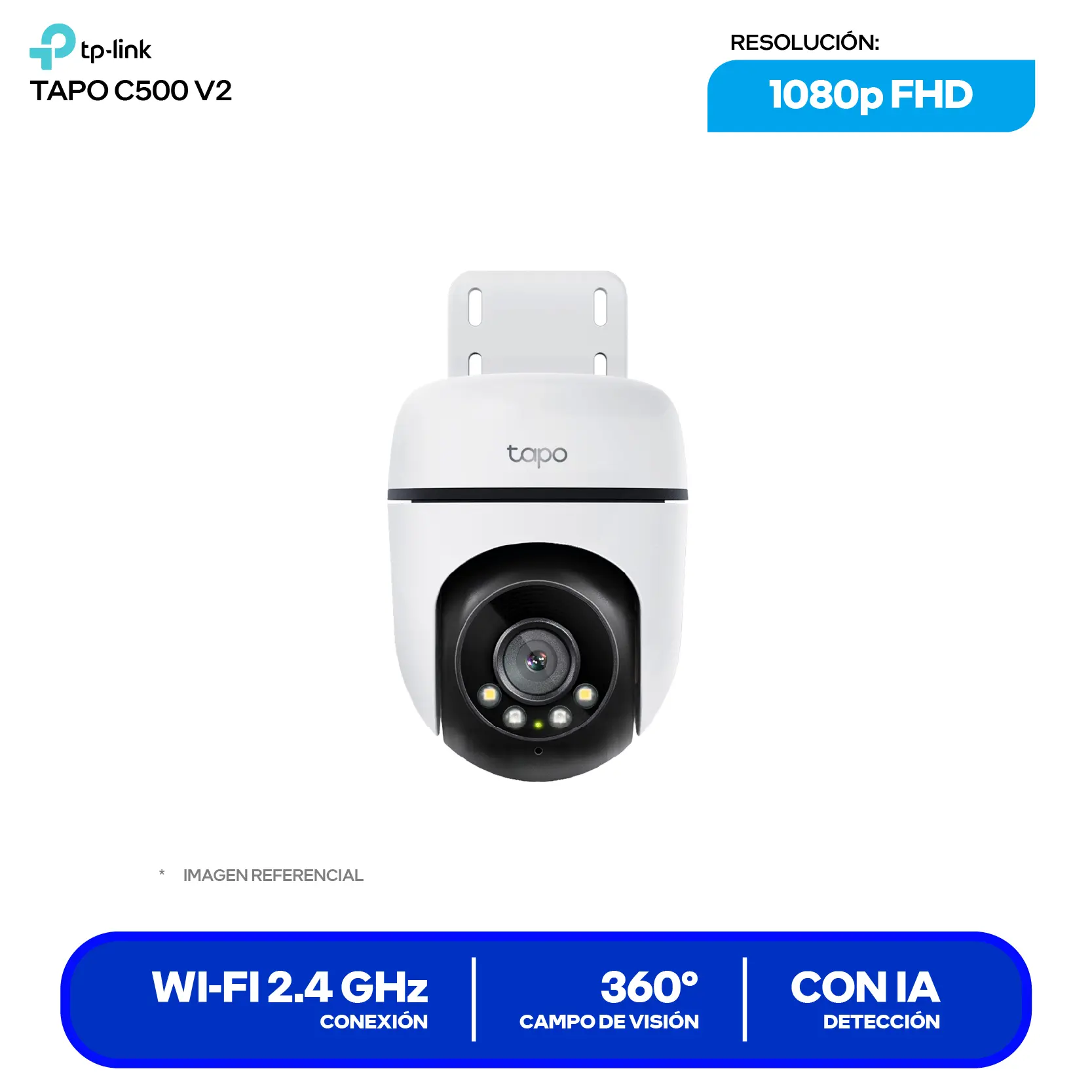 Cámara de Vigilancia TP-Link Tapo C500 Wi-Fi (0170500726) FHD, 360°, Con Visión Nocturna