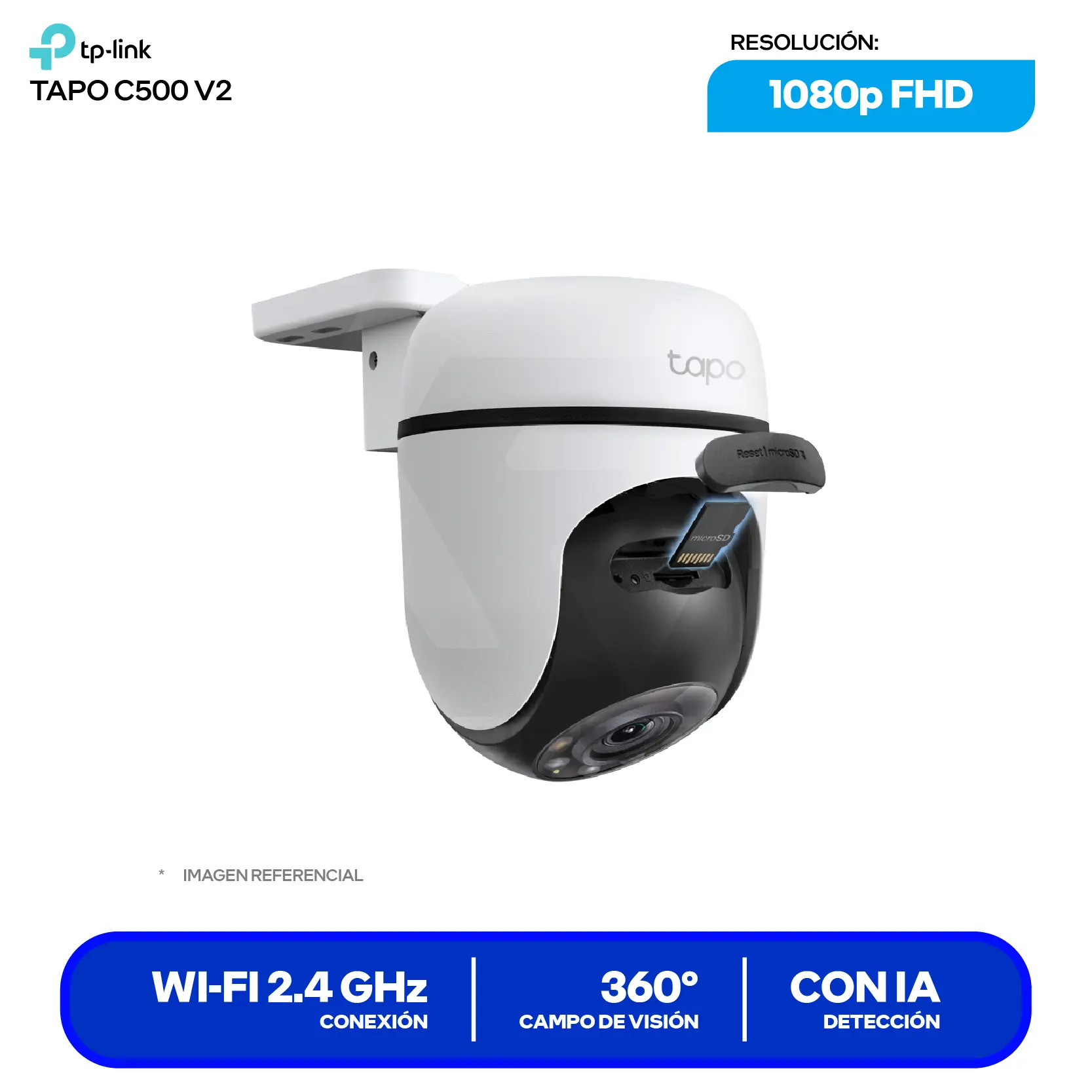 Cámara de Vigilancia TP-Link Tapo C500 Wi-Fi (0170500726) FHD, 360°, Con Visión Nocturna