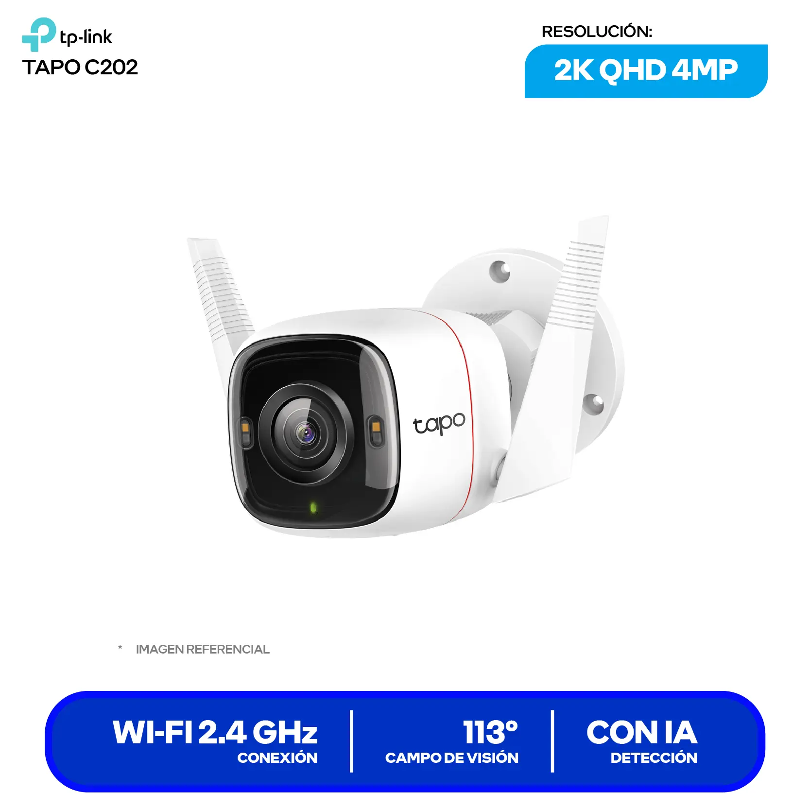 Cámara de Vigilancia TP-Link Tapo C320WS (1770500151) QHD 4MP, 113°, Con Visión Nocturna, Wi-Fi / Ethernet