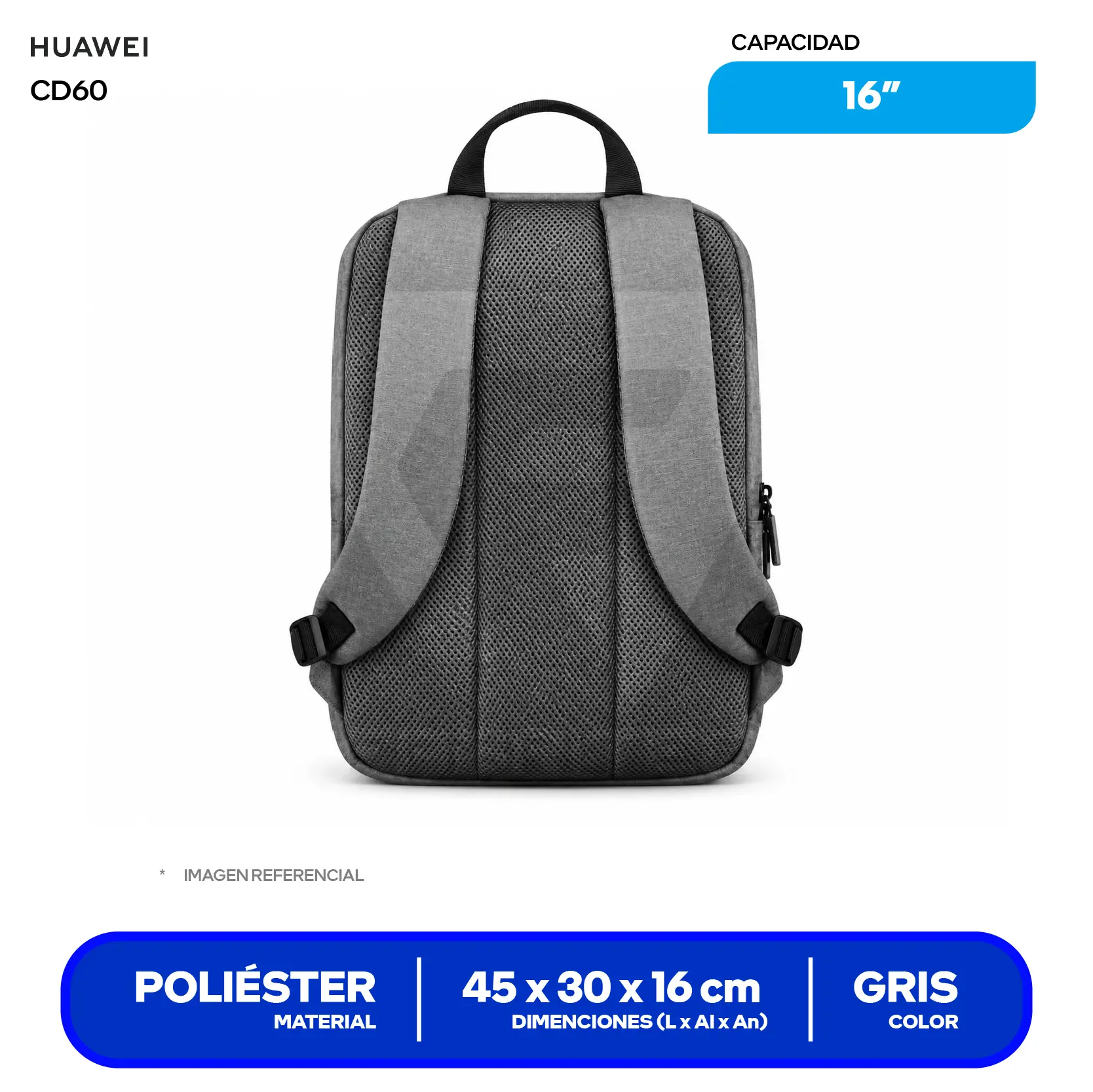Mochila Huawei Swift CD60 Gris (CD60), 16"