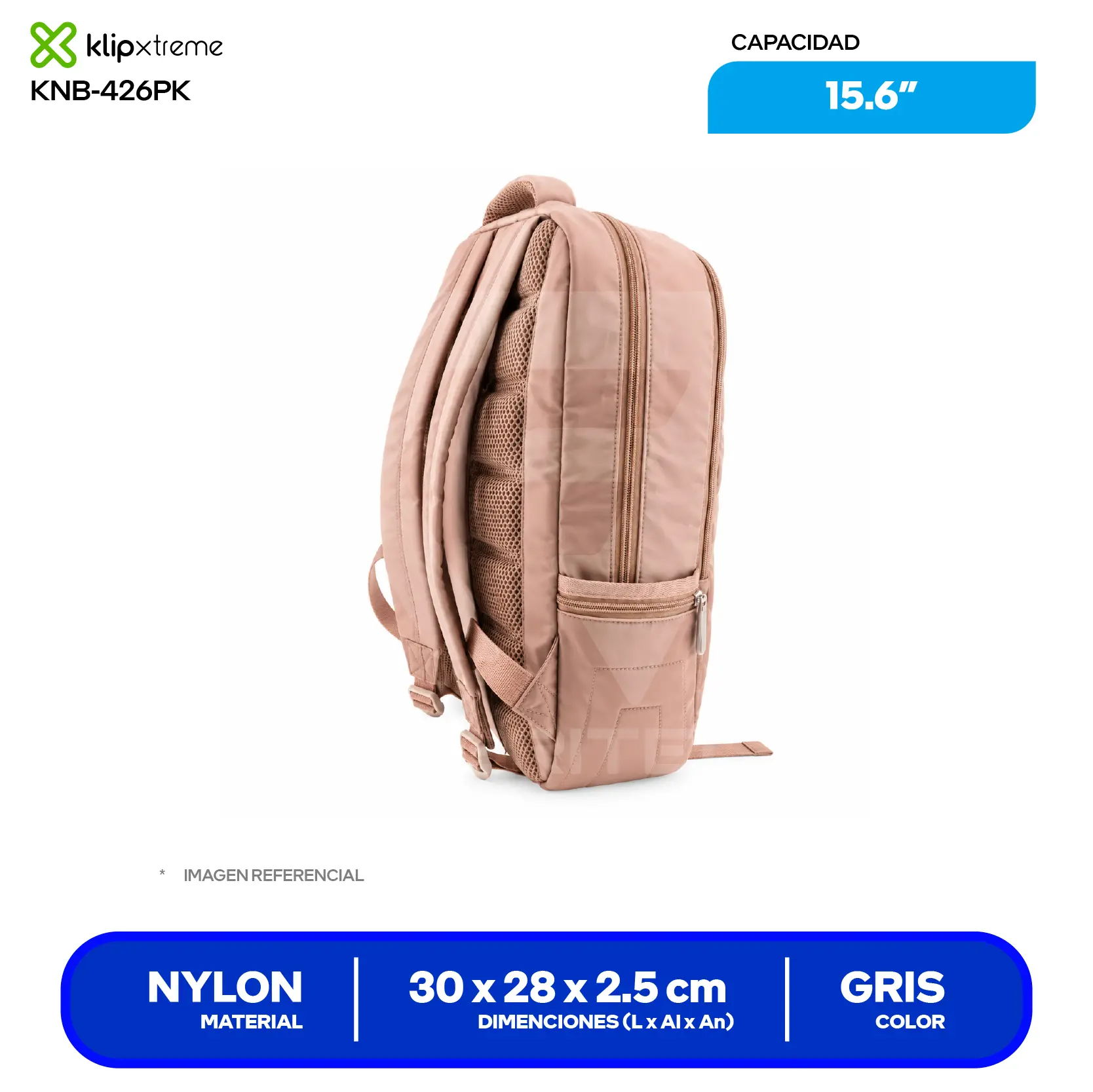 Mochila Klip Xtreme Rosado (KNB-426PK), 15.6"