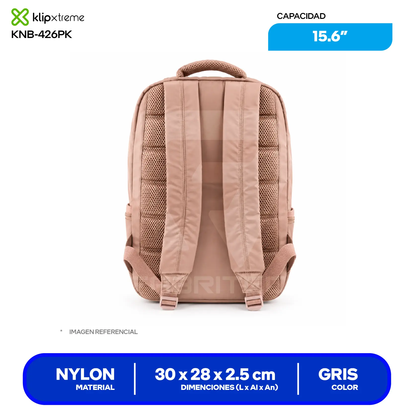 Mochila Klip Xtreme Rosado (KNB-426PK), 15.6"