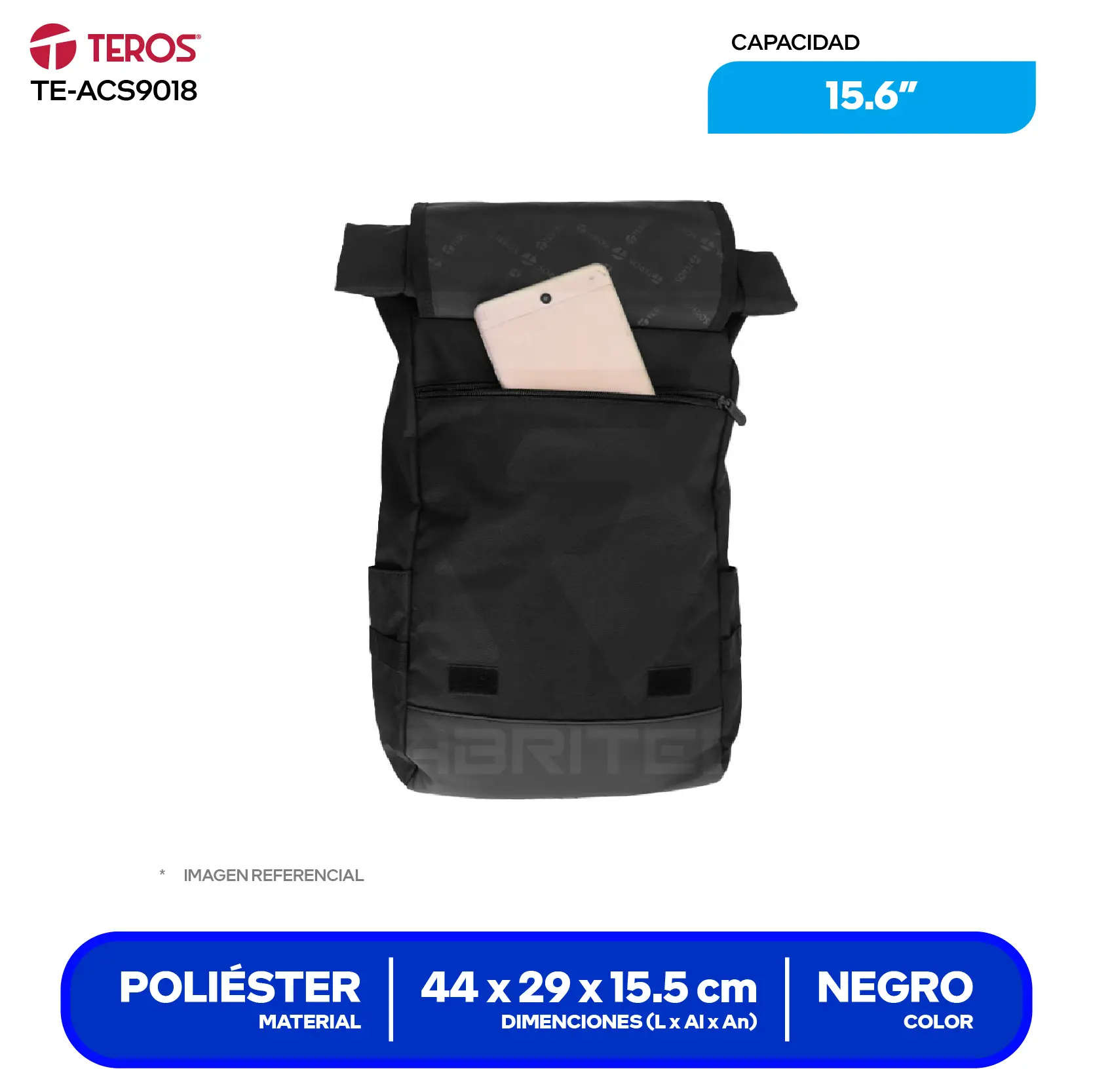 Mochila Teros (TE-ACS9018), Negro, 15.6"