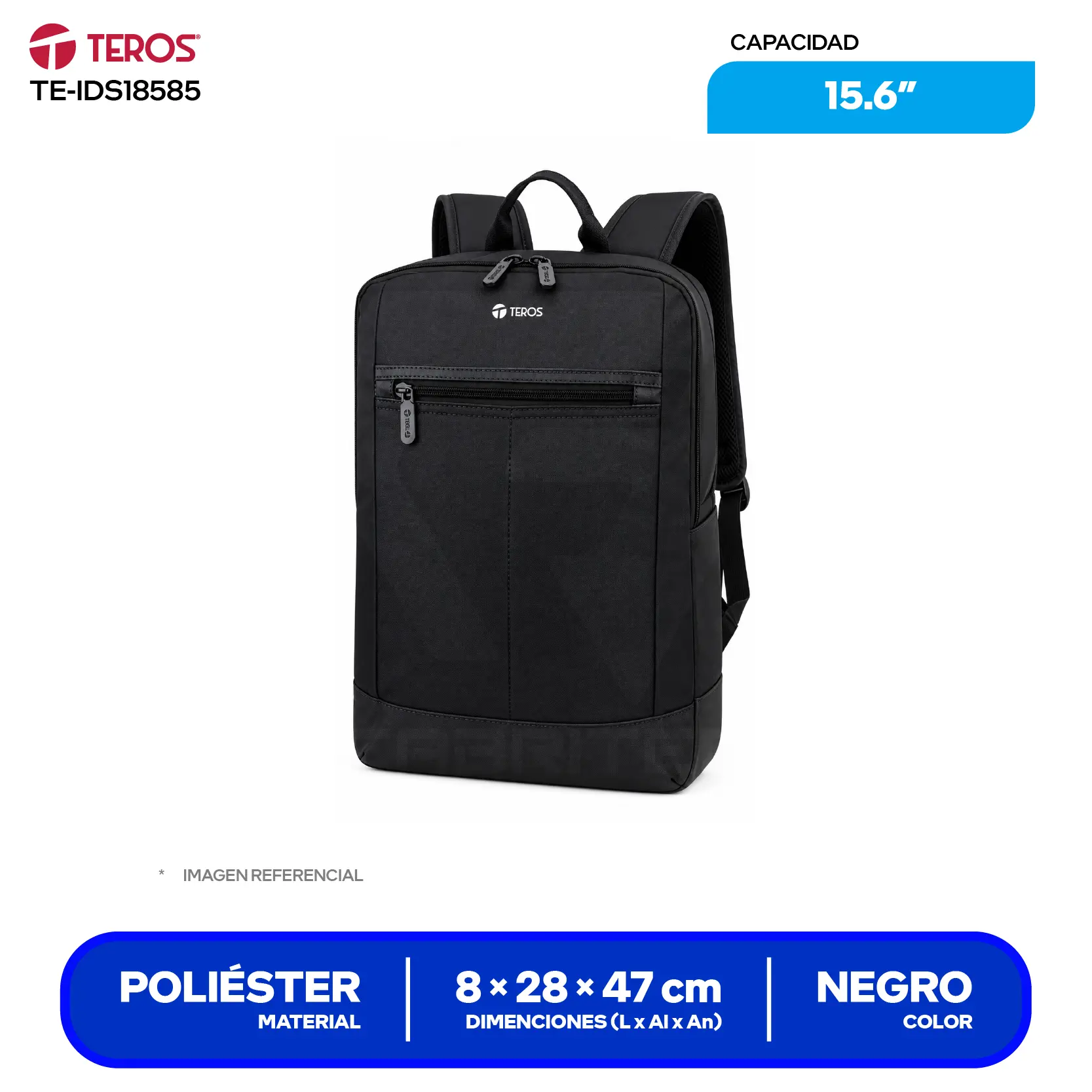 Mochila Teros (TE-IDS18585) Negro, 15.6"