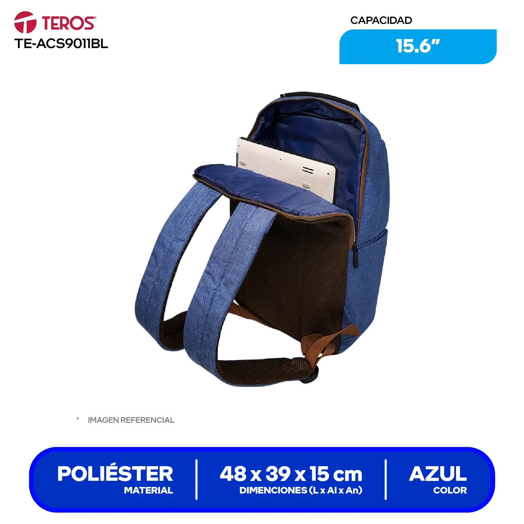 Mochila Teros (TE-ACS9011) Azul, 15.6"