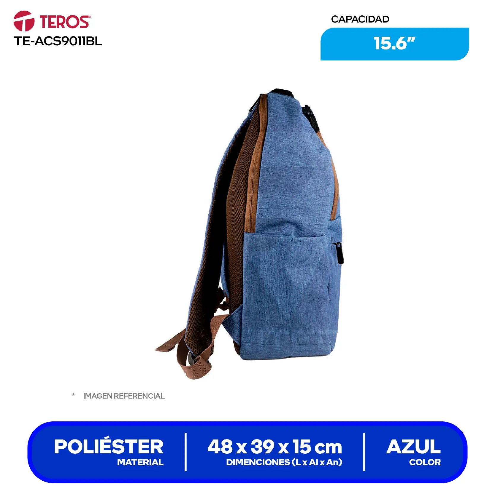Mochila Teros (TE-ACS9011) Azul, 15.6"