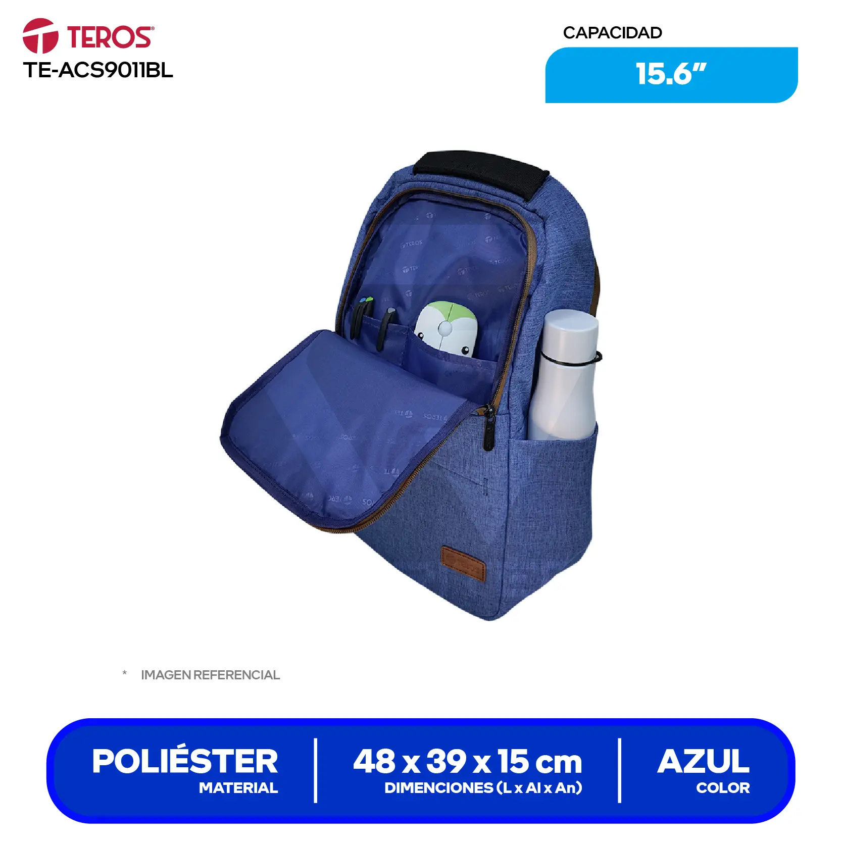 Mochila Teros (TE-ACS9011) Azul, 15.6"