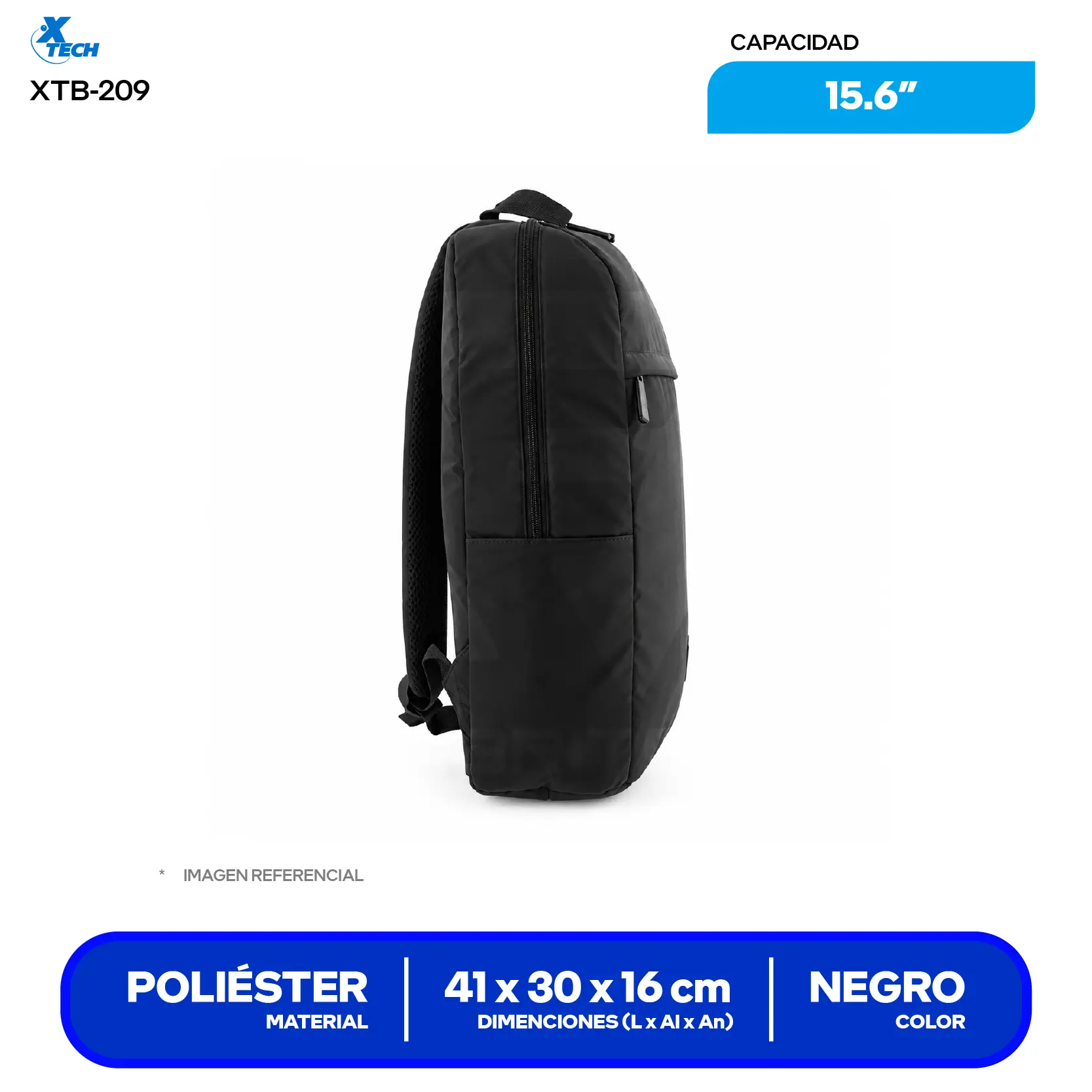 Mochila Xtech (XTB209) Negro, 15.6"