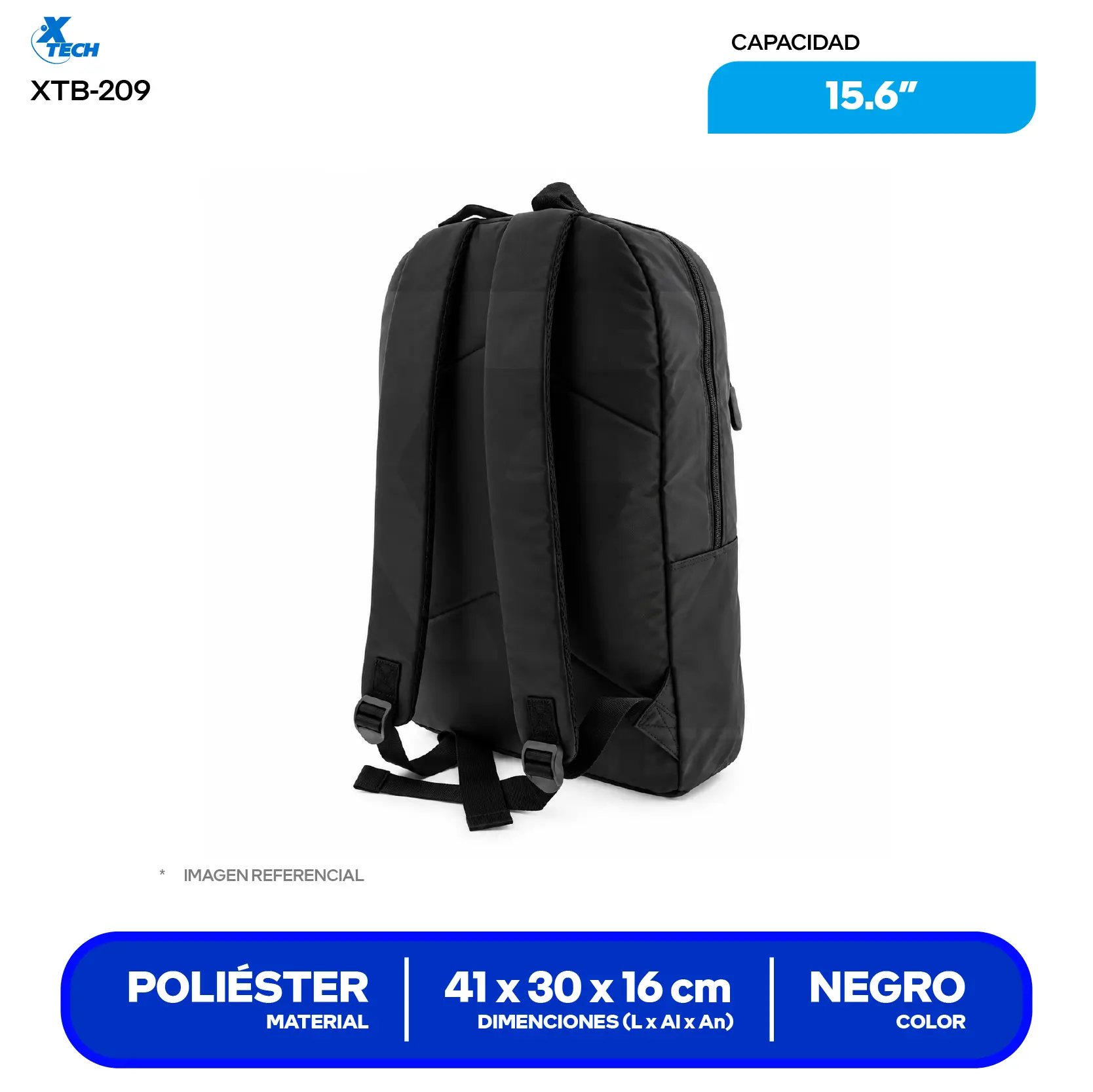 Mochila Xtech (XTB209) Negro, 15.6"