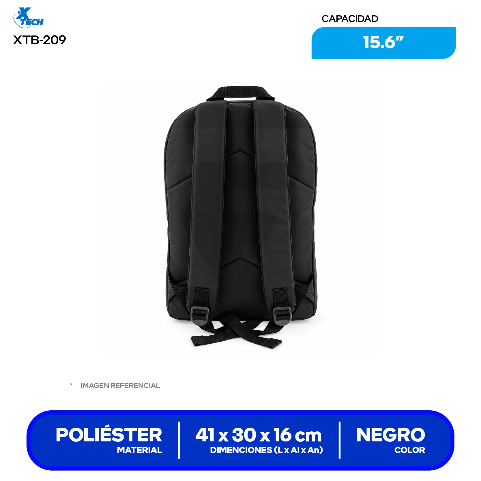 Mochila Xtech (XTB209) Negro, 15.6"