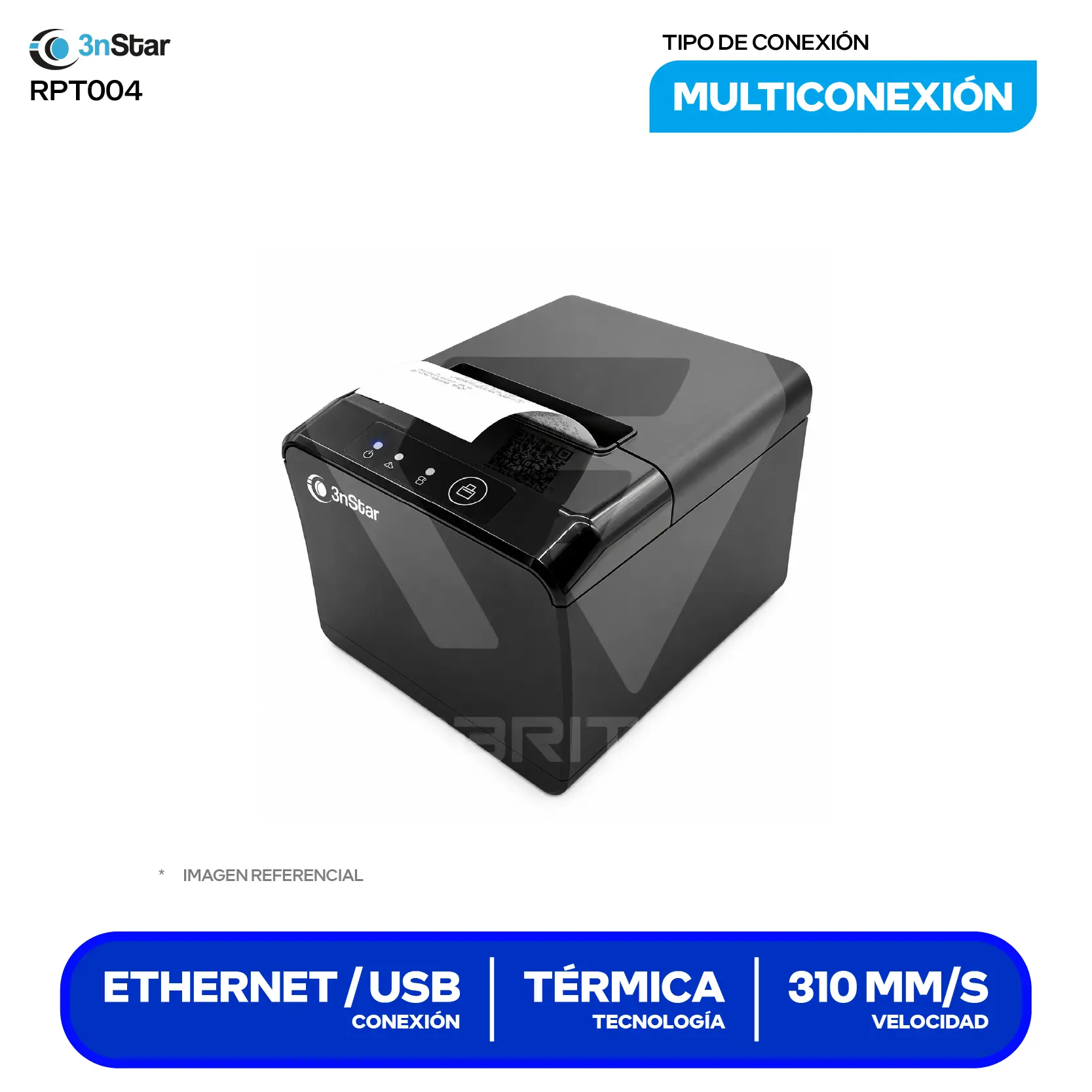 Impresora Térmica de Recibos 3nStar RPT004 (RPT004) 80 mm, Cortador Automático, USB / Ethernet