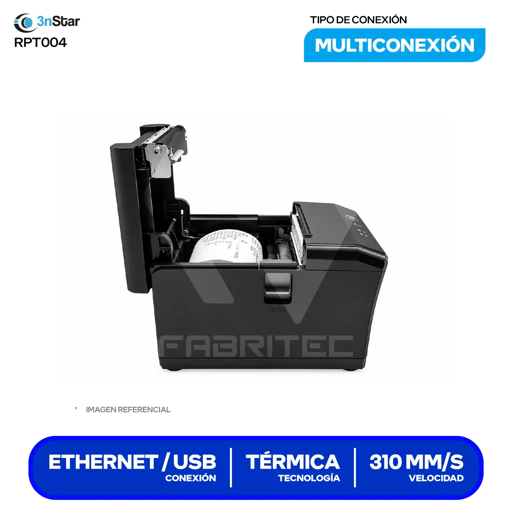 Impresora Térmica de Recibos 3nStar RPT004 (RPT004) 80 mm, Cortador Automático, USB / Ethernet