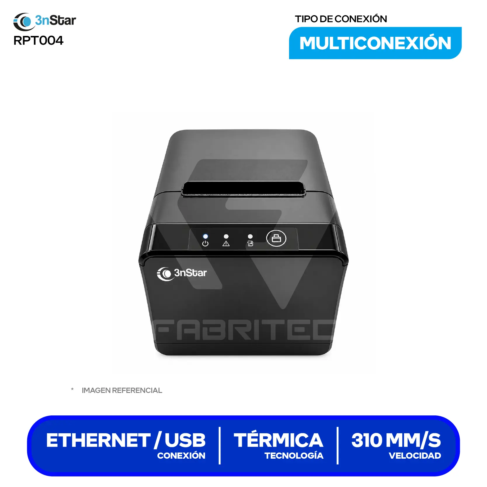 Impresora Térmica de Recibos 3nStar RPT004 (RPT004) 80 mm, Cortador Automático, USB / Ethernet