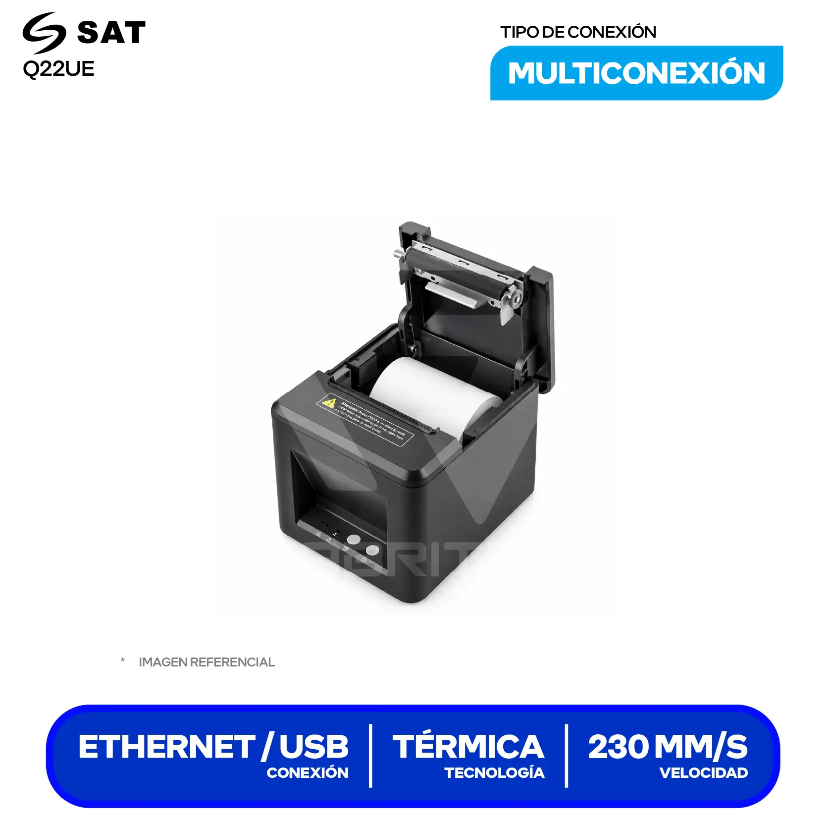 Impresora Térmica de Recibos SAT Q22UE (SAT Q22UE) 80 mm, Cortador Automático, USB / Ethernet