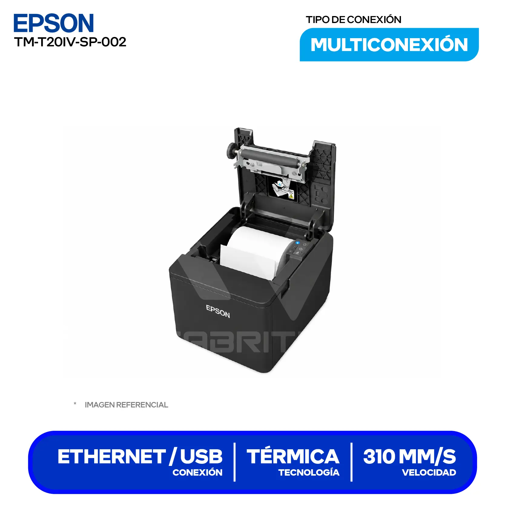 Impresora Térmica de Recibos Epson TM-T20IV (C31CL47022) 80 mm, Cortador Automático, USB / Serial / Ethernet