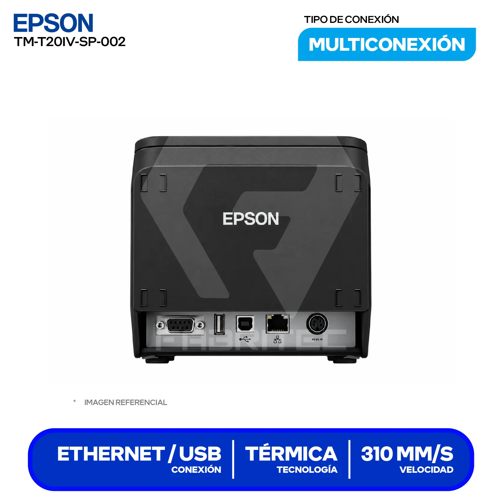 Impresora Térmica de Recibos Epson TM-T20IV (C31CL47022) 80 mm, Cortador Automático, USB / Serial / Ethernet