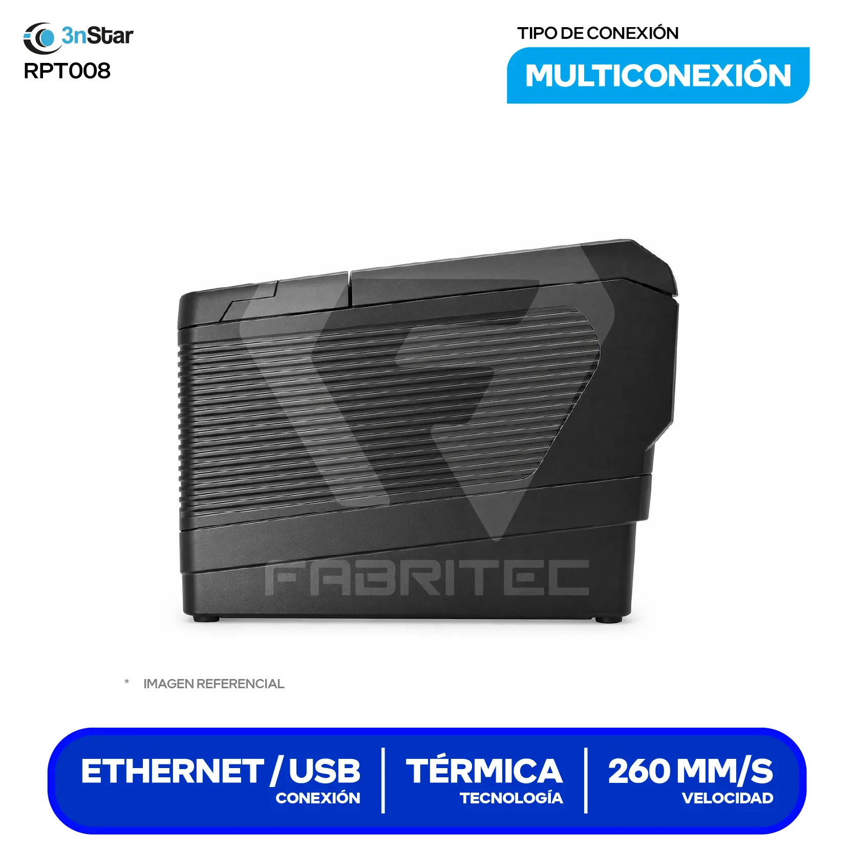 Impresora Térmica de Recibos 3nStar RPT008 (RPT008) 80 mm, Cortador Automático, USB / Serial / Ethernet