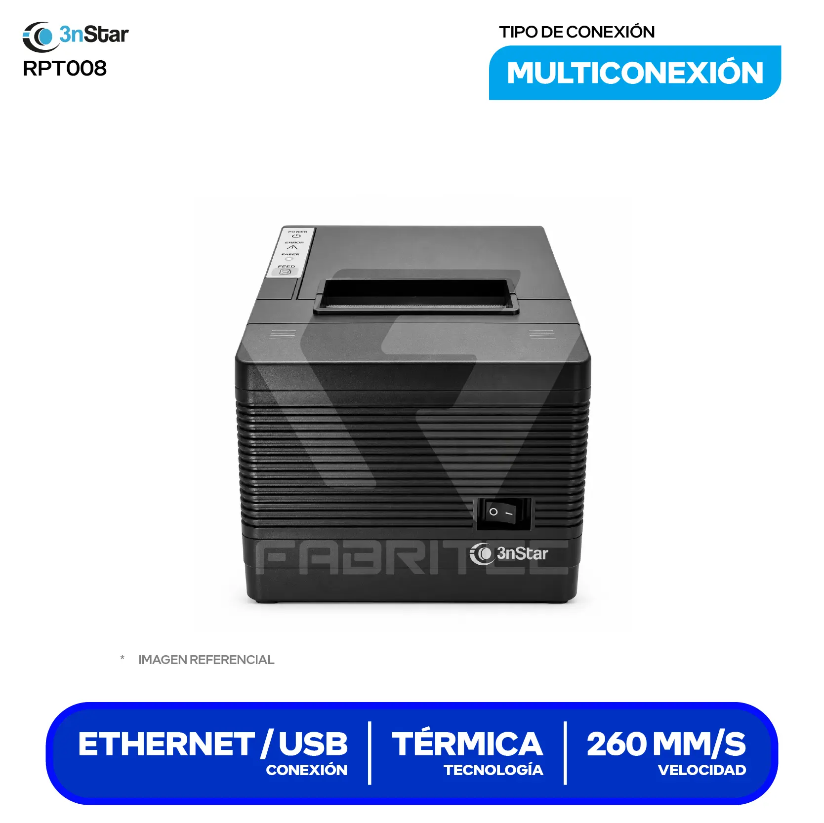 Impresora Térmica de Recibos 3nStar RPT008 (RPT008) 80 mm, Cortador Automático, USB / Serial / Ethernet