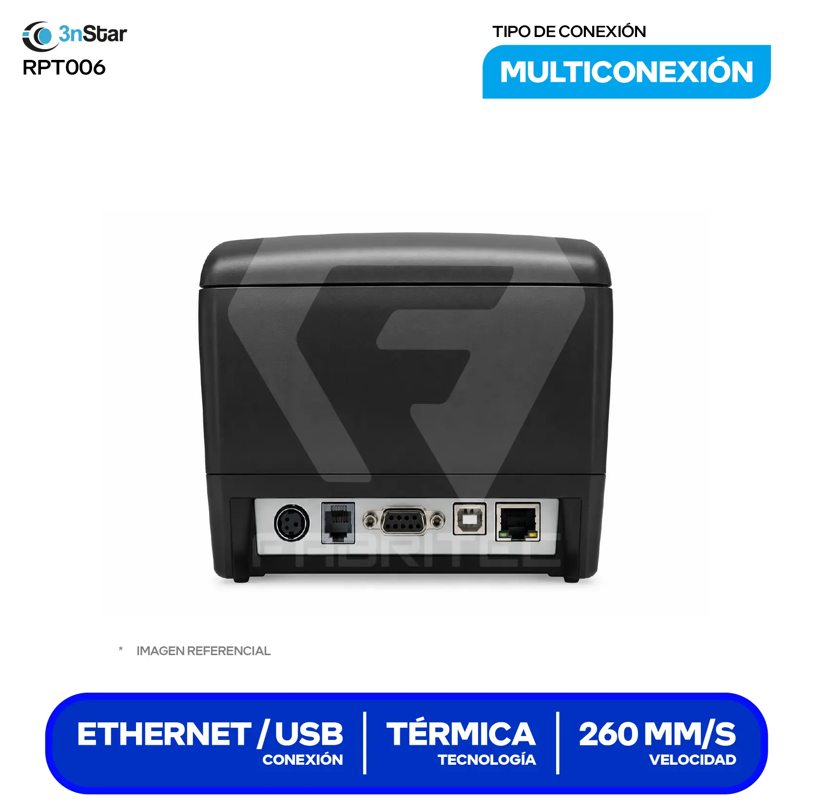 Impresora Térmica de Recibos 3nStar RPT006B (RPT006B) 80 mm, Cortador Automático, USB / Ethernet / Bluetooth