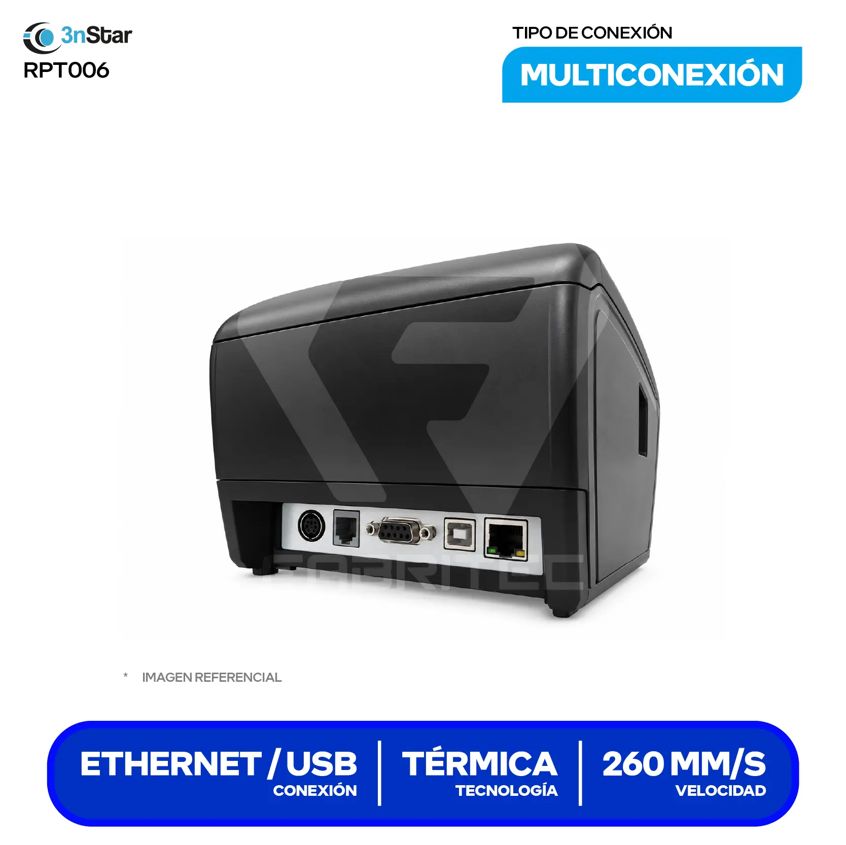 Impresora Térmica de Recibos 3nStar RPT006B (RPT006B) 80 mm, Cortador Automático, USB / Ethernet / Bluetooth