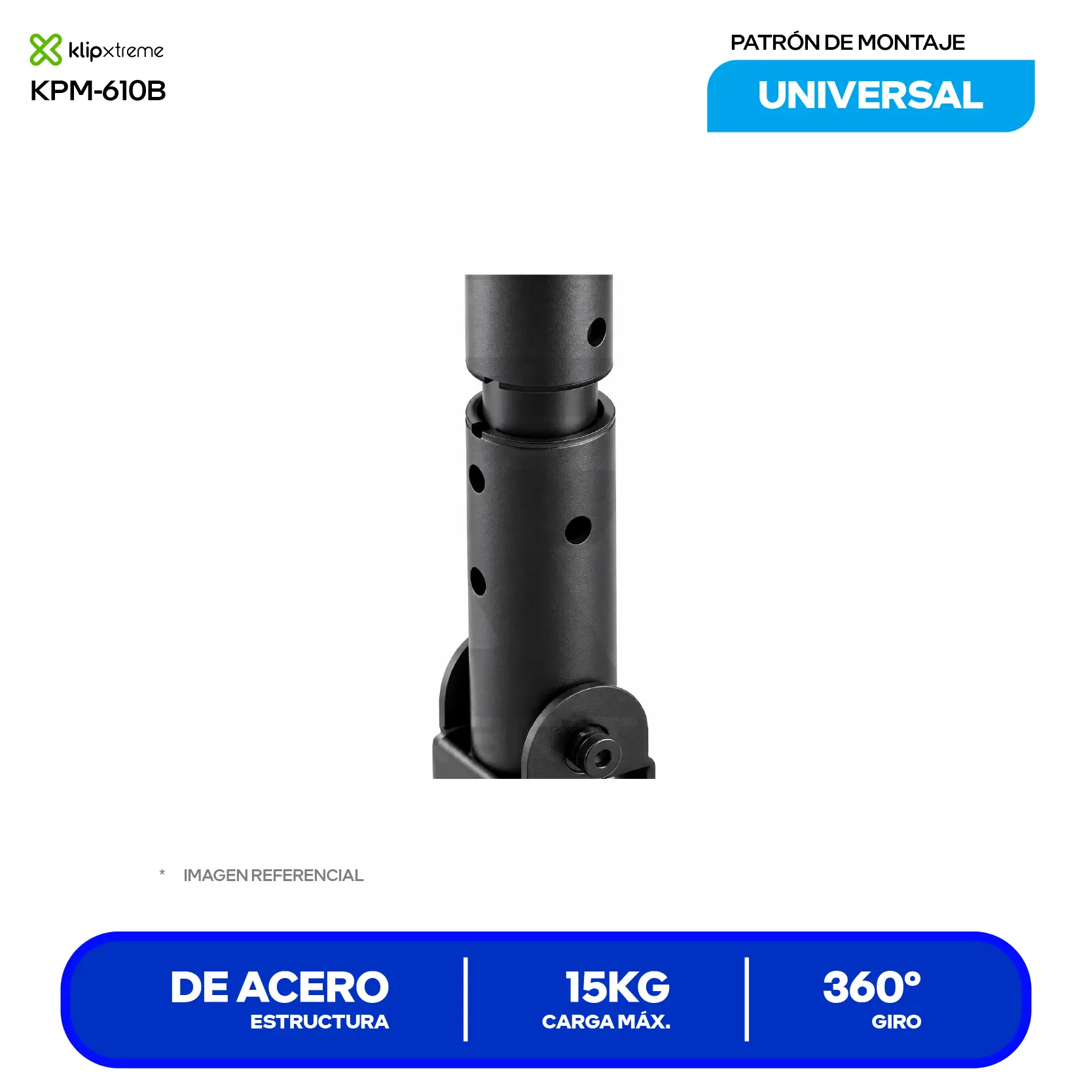 Soporte para Proyector Klip Xtreme KPM-610B Negro (KPM-610B) Montaje Universal, 360°, 15kg
