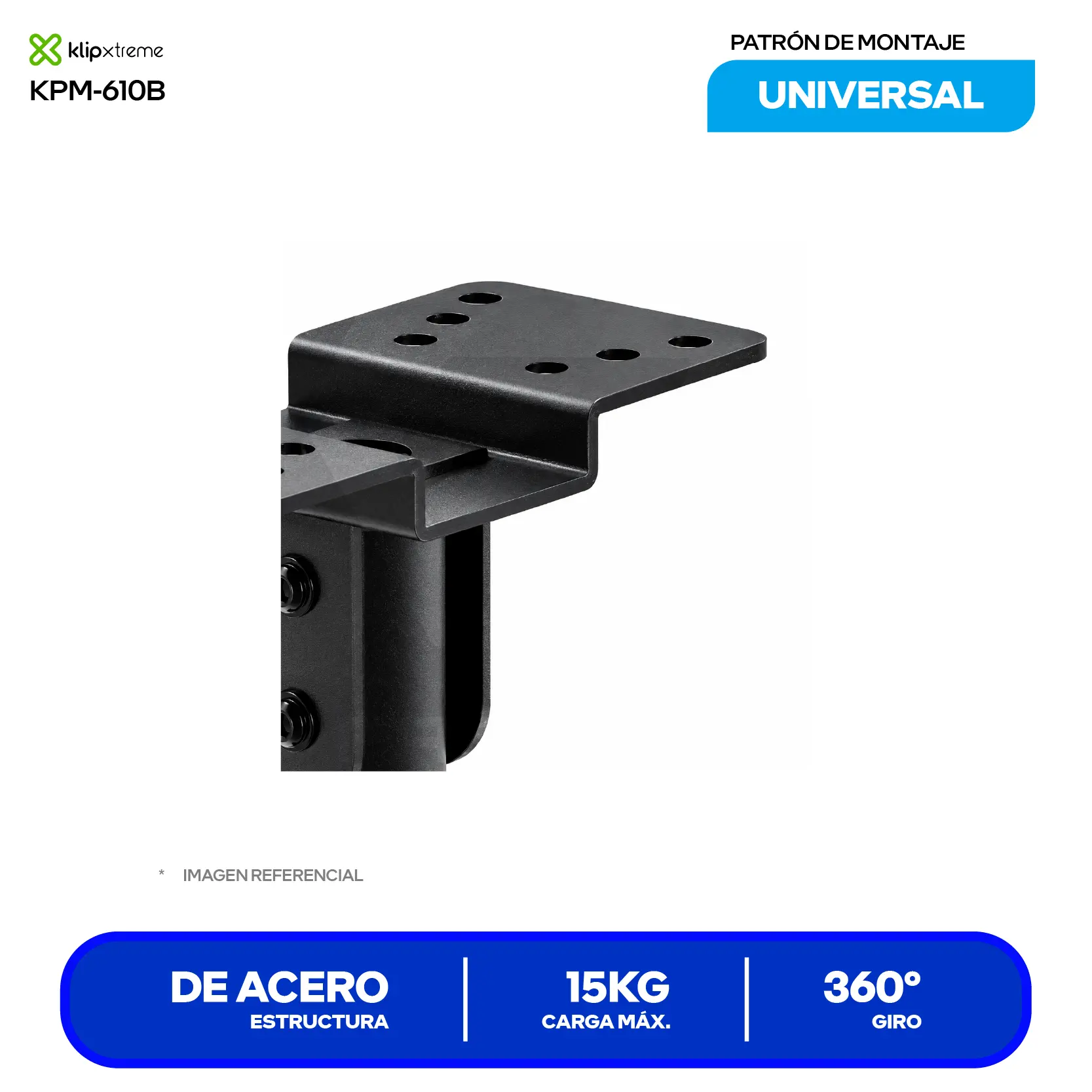 Soporte para Proyector Klip Xtreme KPM-610B Negro (KPM-610B) Montaje Universal, 360°, 15kg