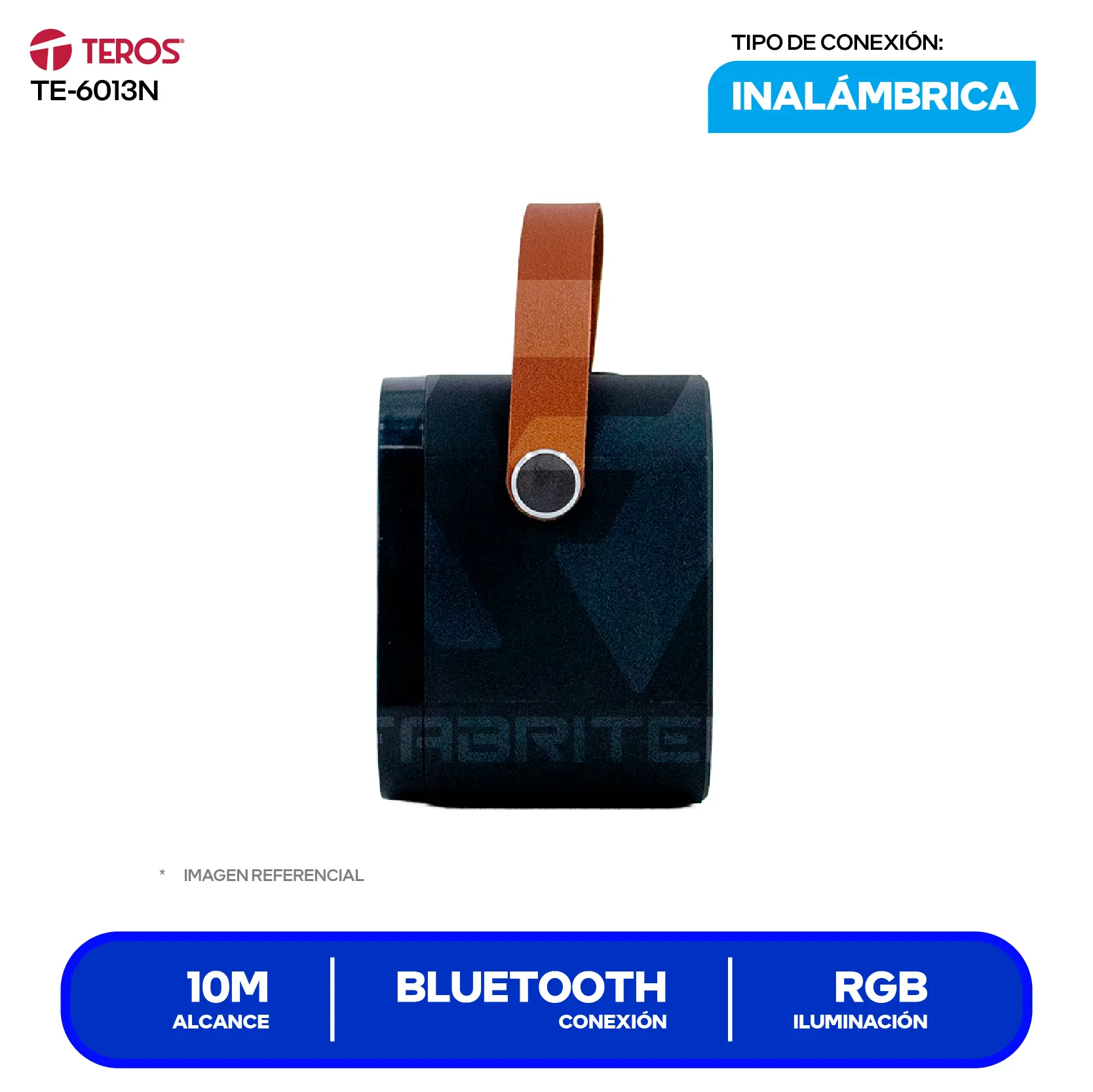 Parlante Inalámbrico Portátil Karaoke Teros (TE-6013N) 10W, Bluetooth, Con Micrófono, Negro
