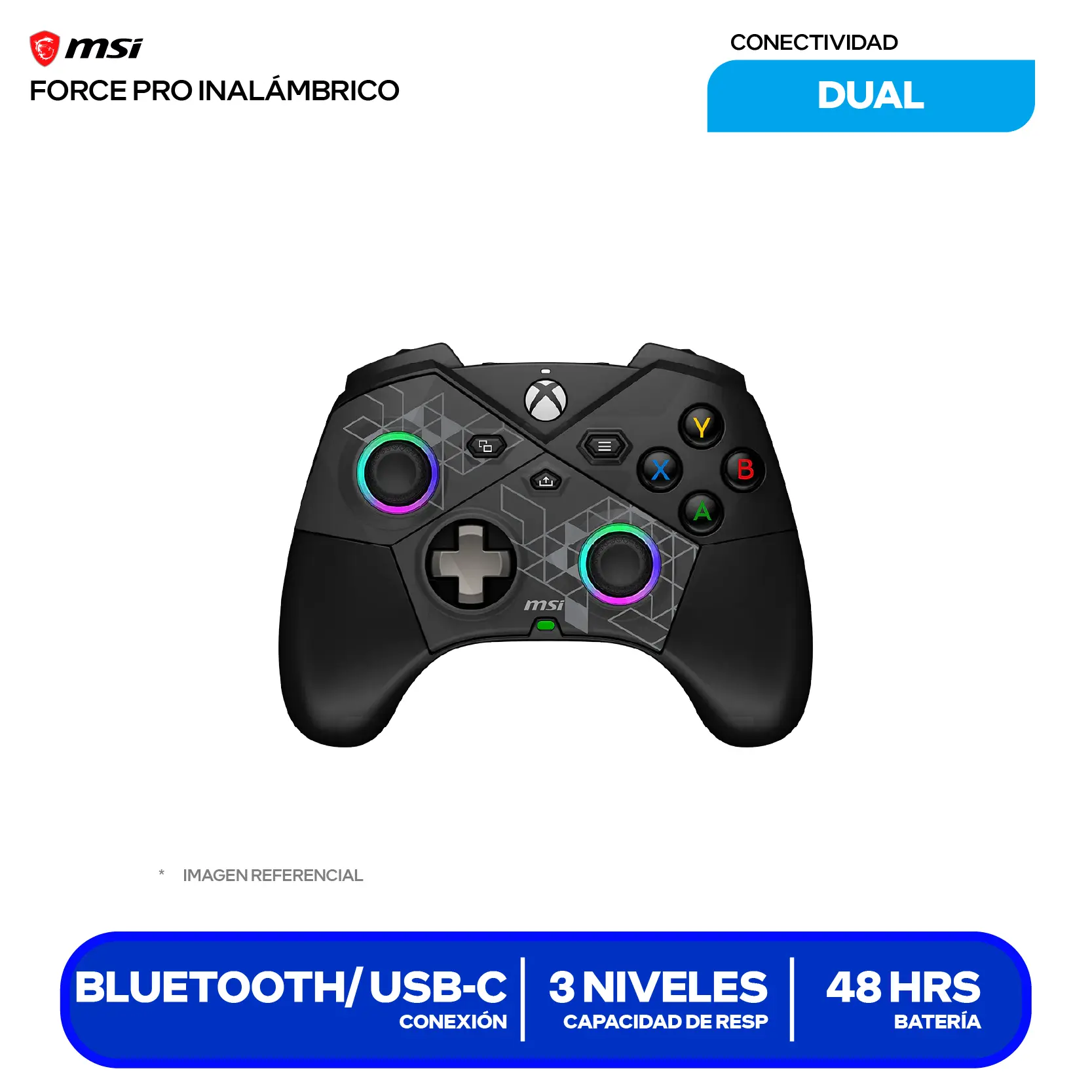 Mando Gamer MSI Force Pro Wireless (FORCE PRO W) Bluetooth / USB C