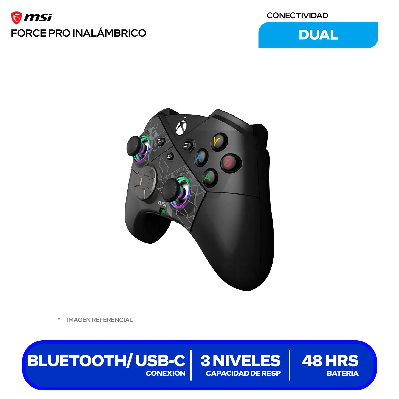 Mando Gamer MSI Force Pro Wireless (FORCE PRO W) Bluetooth / USB C