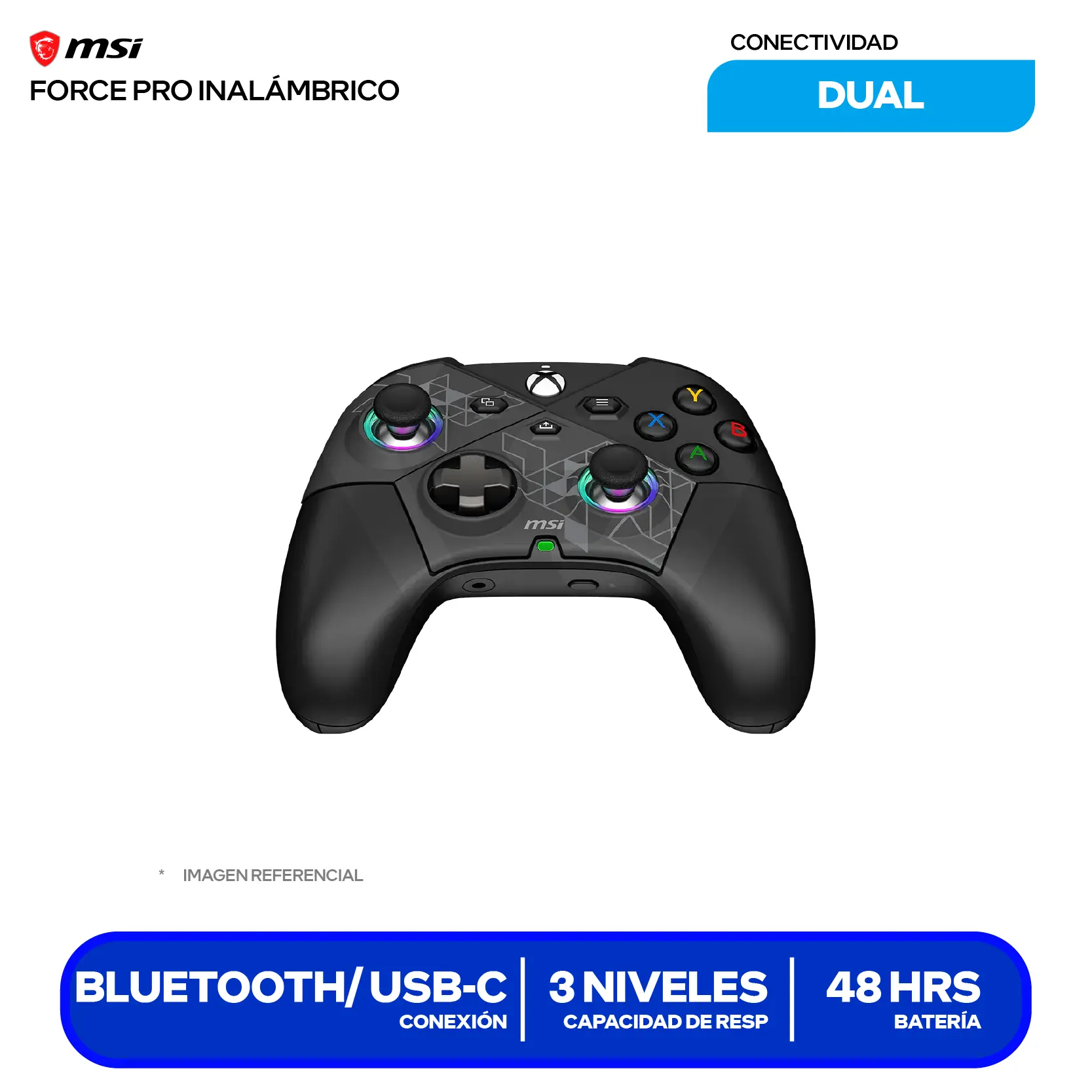 Mando Gamer MSI Force Pro Wireless (FORCE PRO W) Bluetooth / USB C