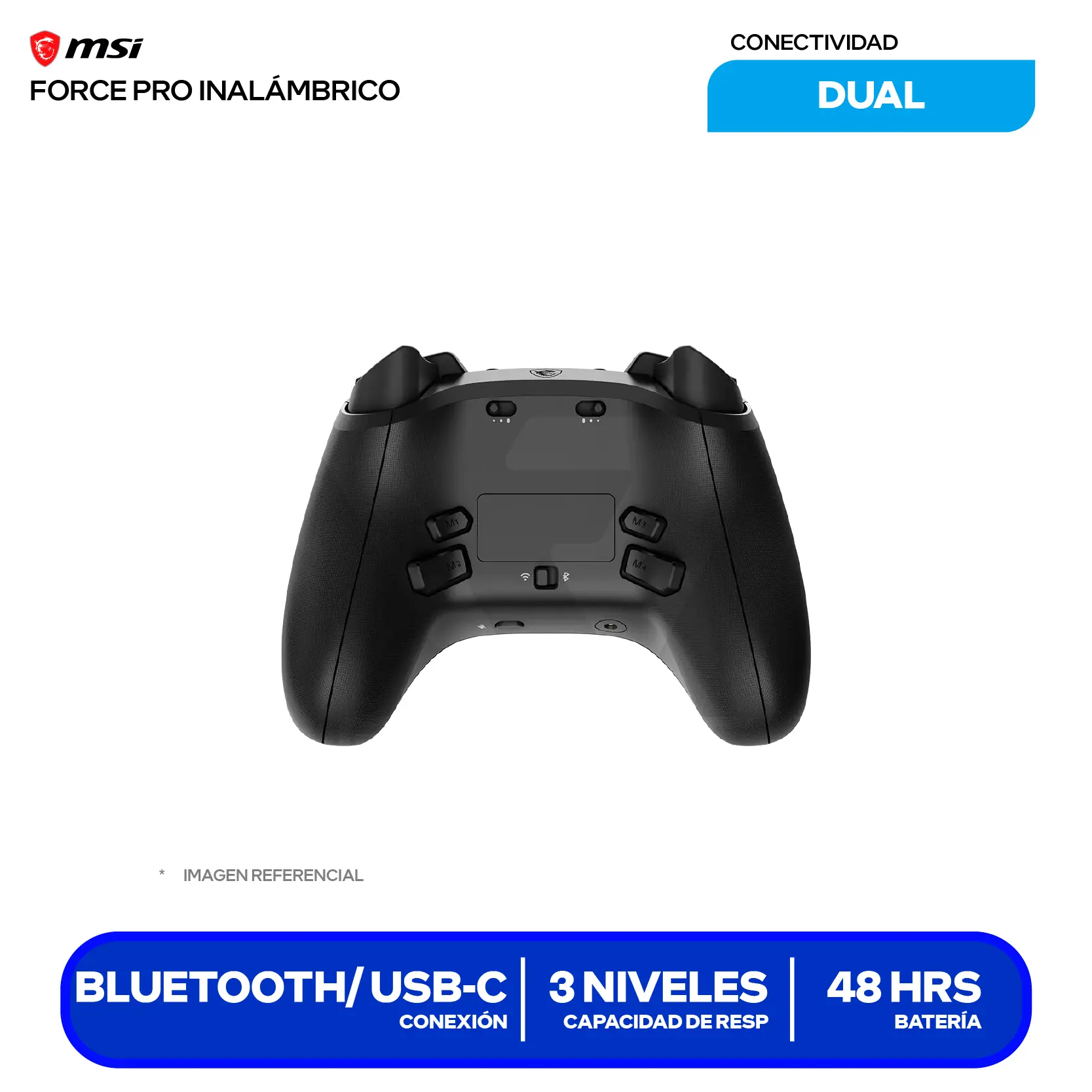 Mando Gamer MSI Force Pro Wireless (FORCE PRO W) Bluetooth / USB C