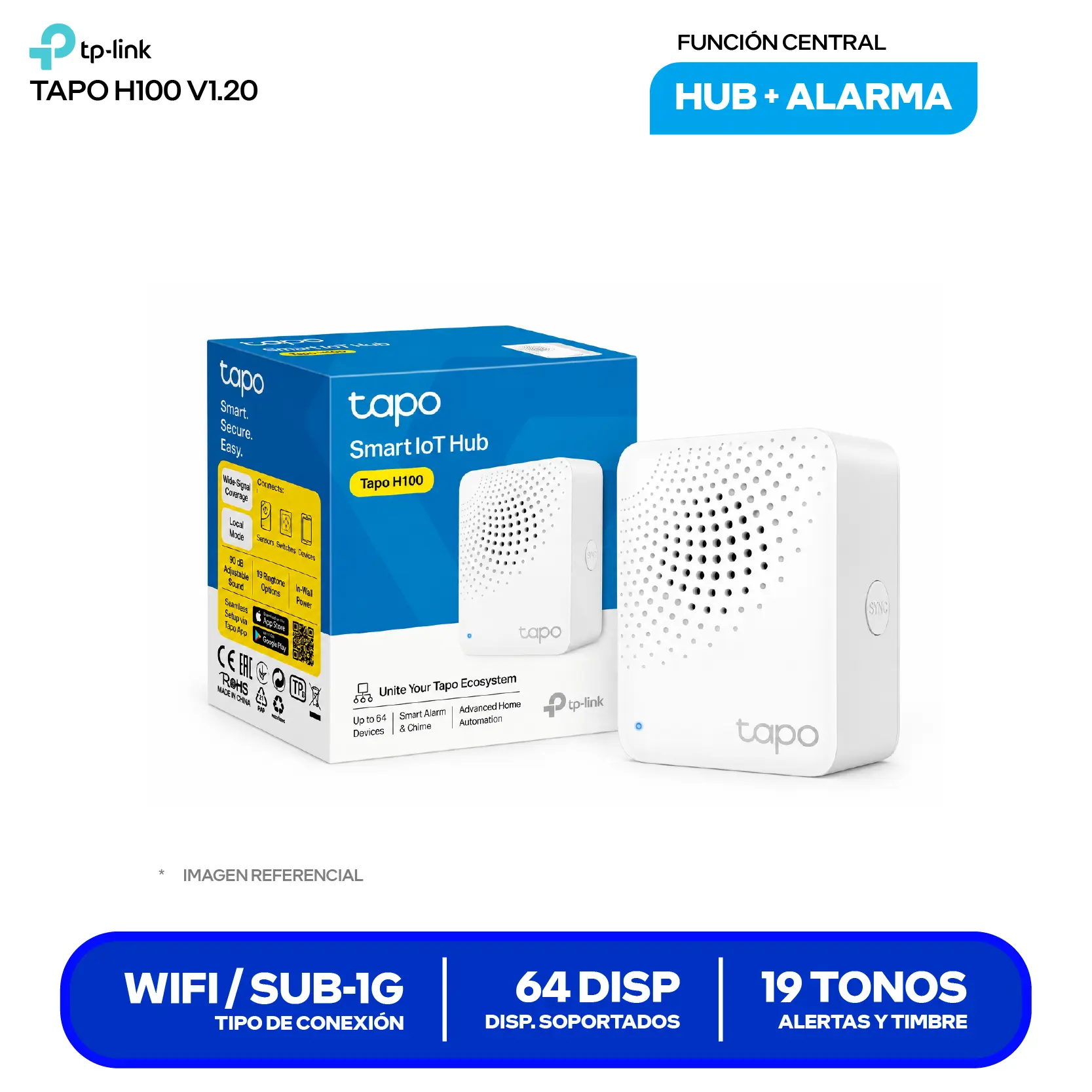 Hub Inteligente Mini con Alarma TP-Link Tapo H100 ( 0184500939 ) Wi-Fi