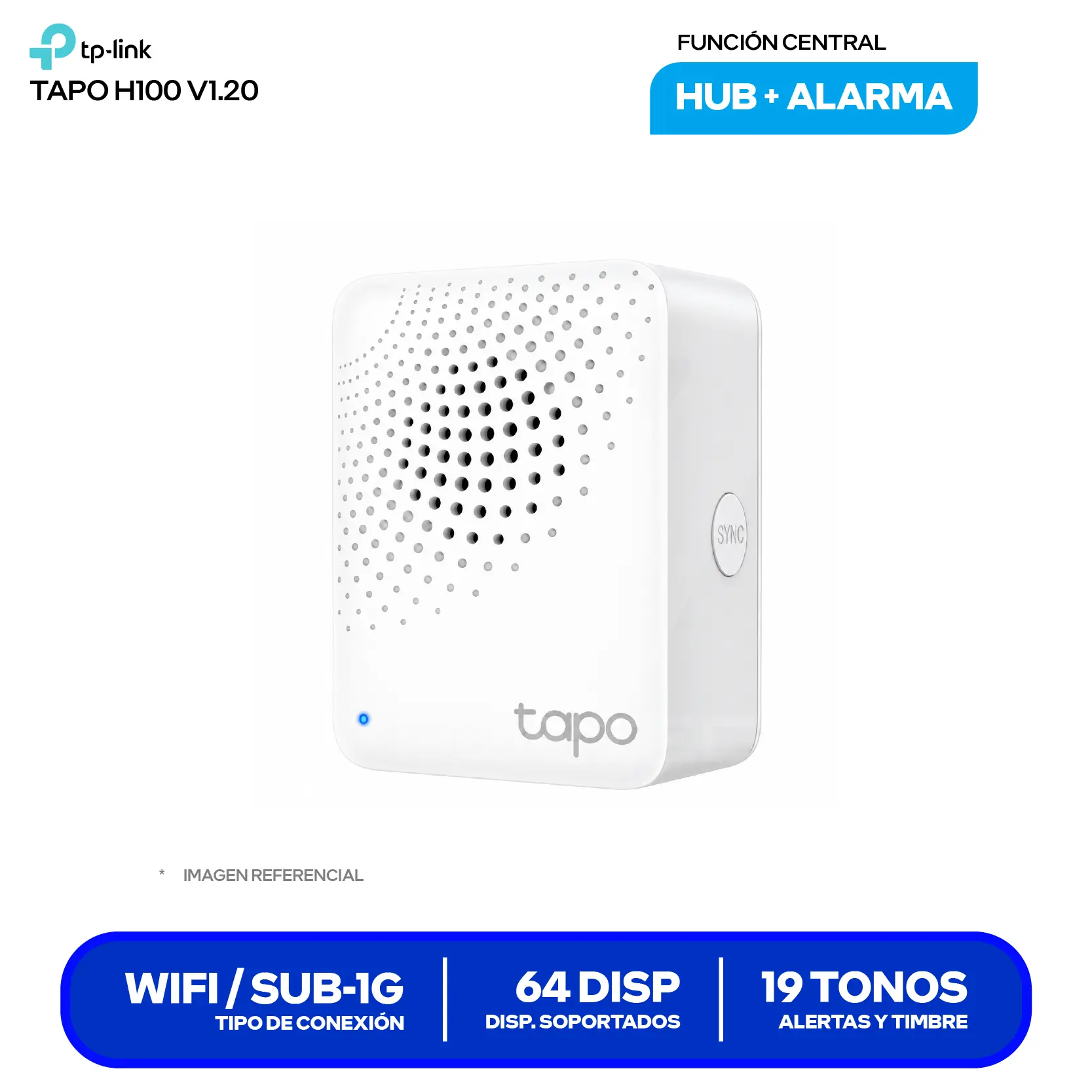 Hub Inteligente Mini con Alarma TP-Link Tapo H100 ( 0184500939 ) Wi-Fi