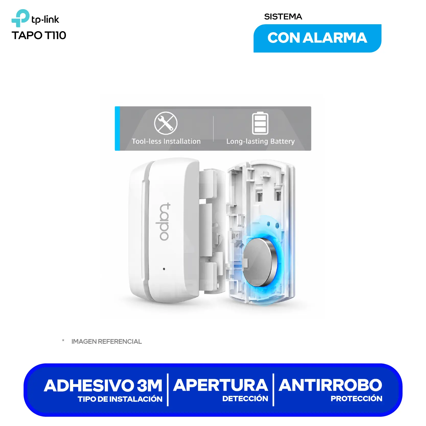 Sensor de Contacto Inteligente TP-Link Tapo T110 ( 0184500953 ) Inalámbrico