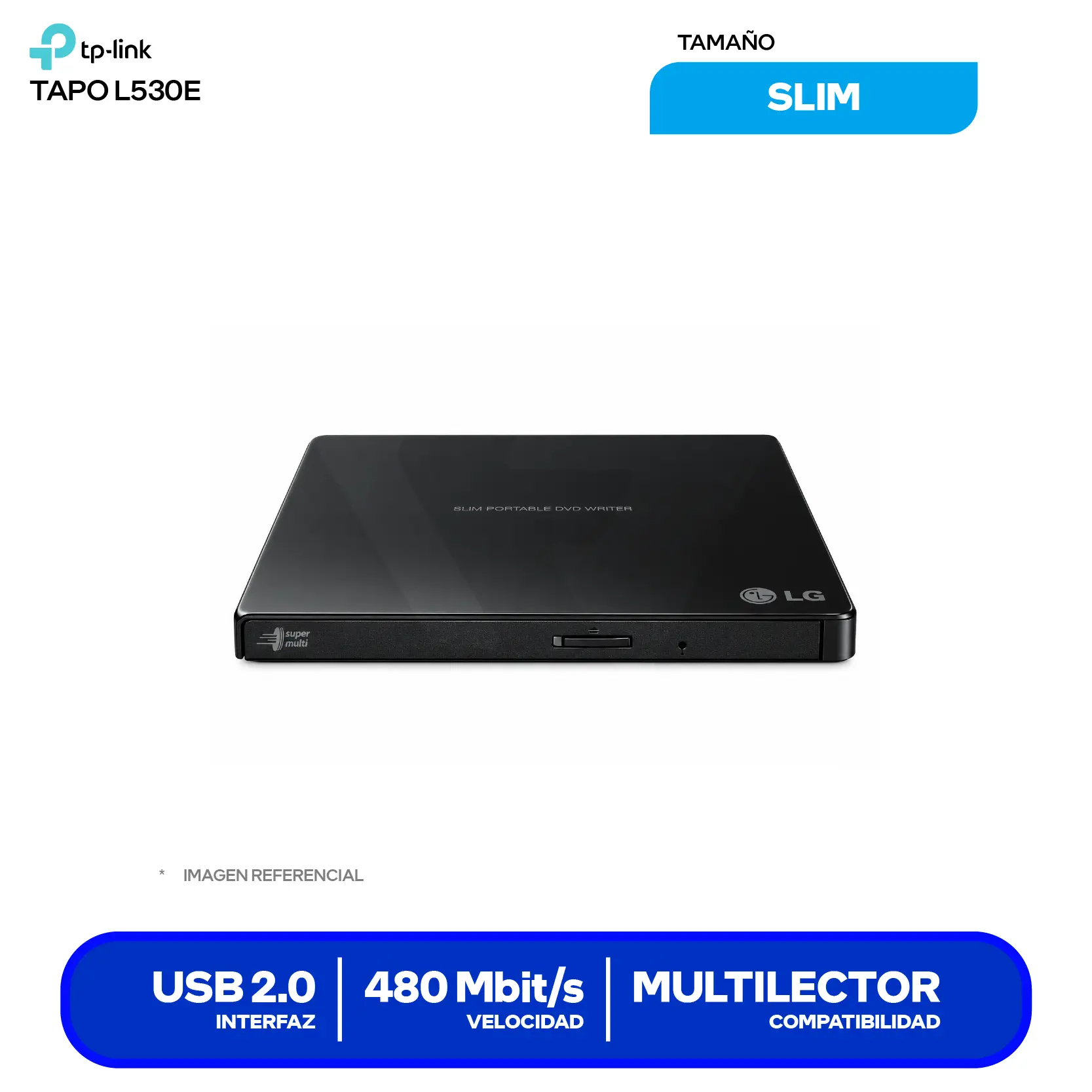 Unidad Grabadora De DVD Portatil Ultradelgada LG (GP65NB60) Negro