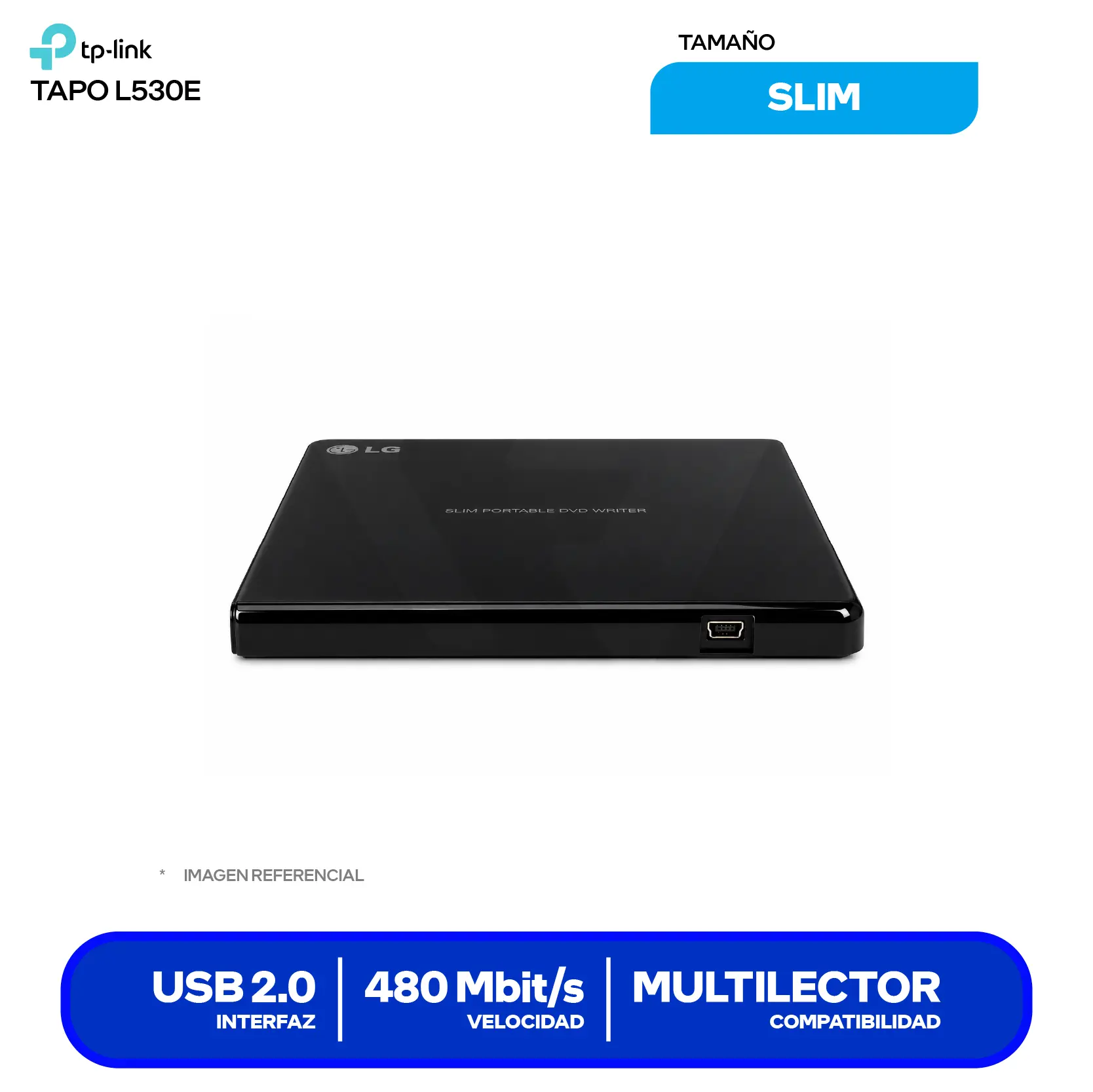 Unidad Grabadora De DVD Portatil Ultradelgada LG (GP65NB60) Negro