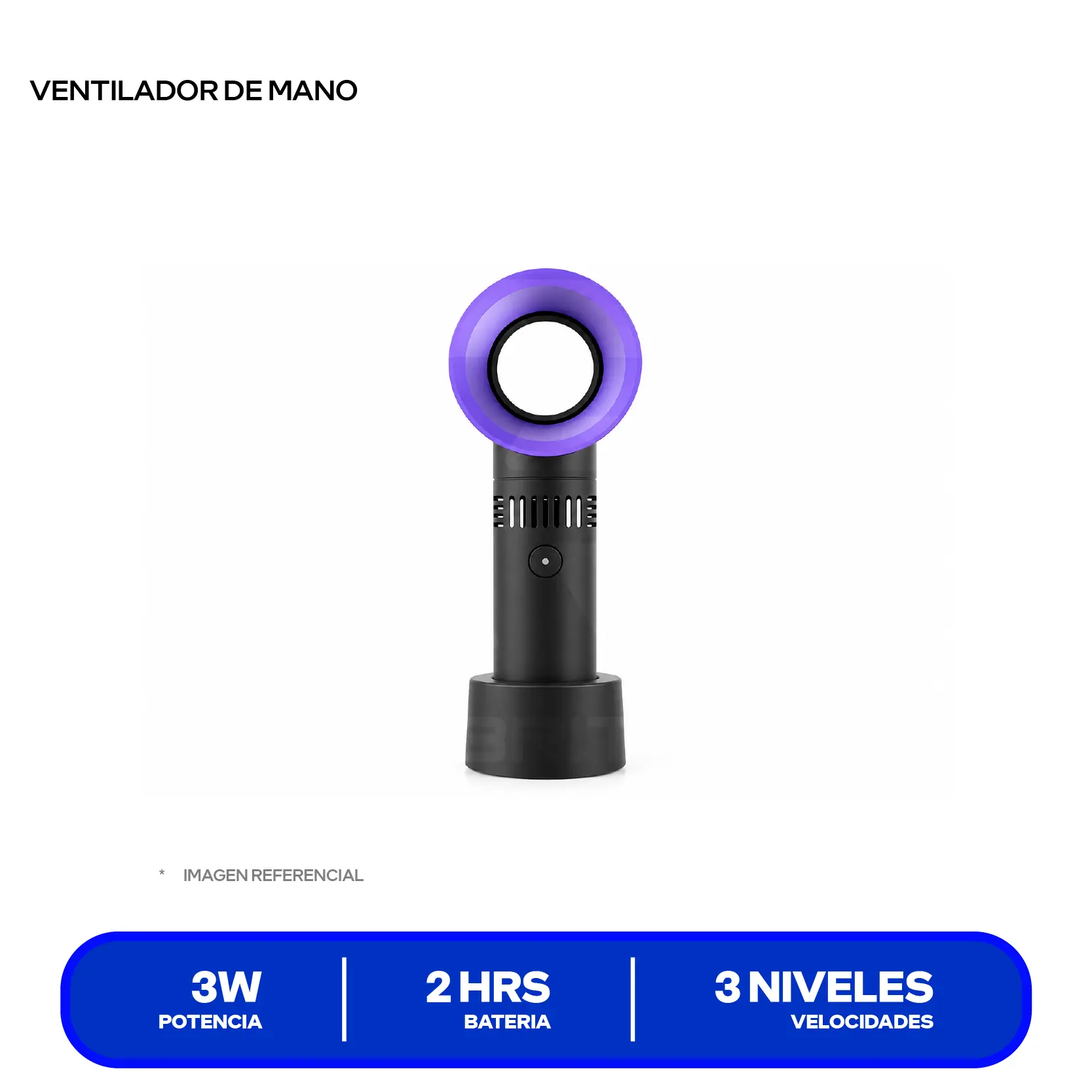 Ventilador De Mano Westminster 3W (F38) Negro