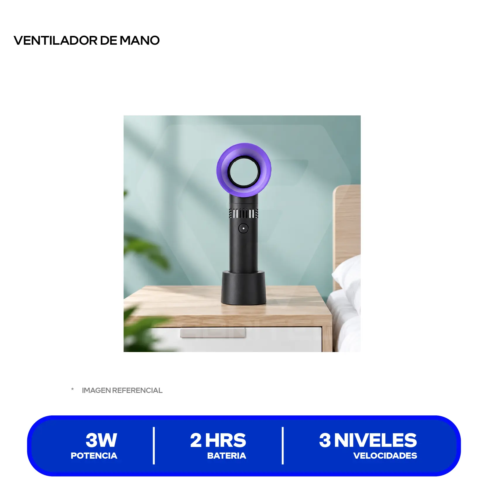 Ventilador De Mano Westminster 3W (F38) Negro