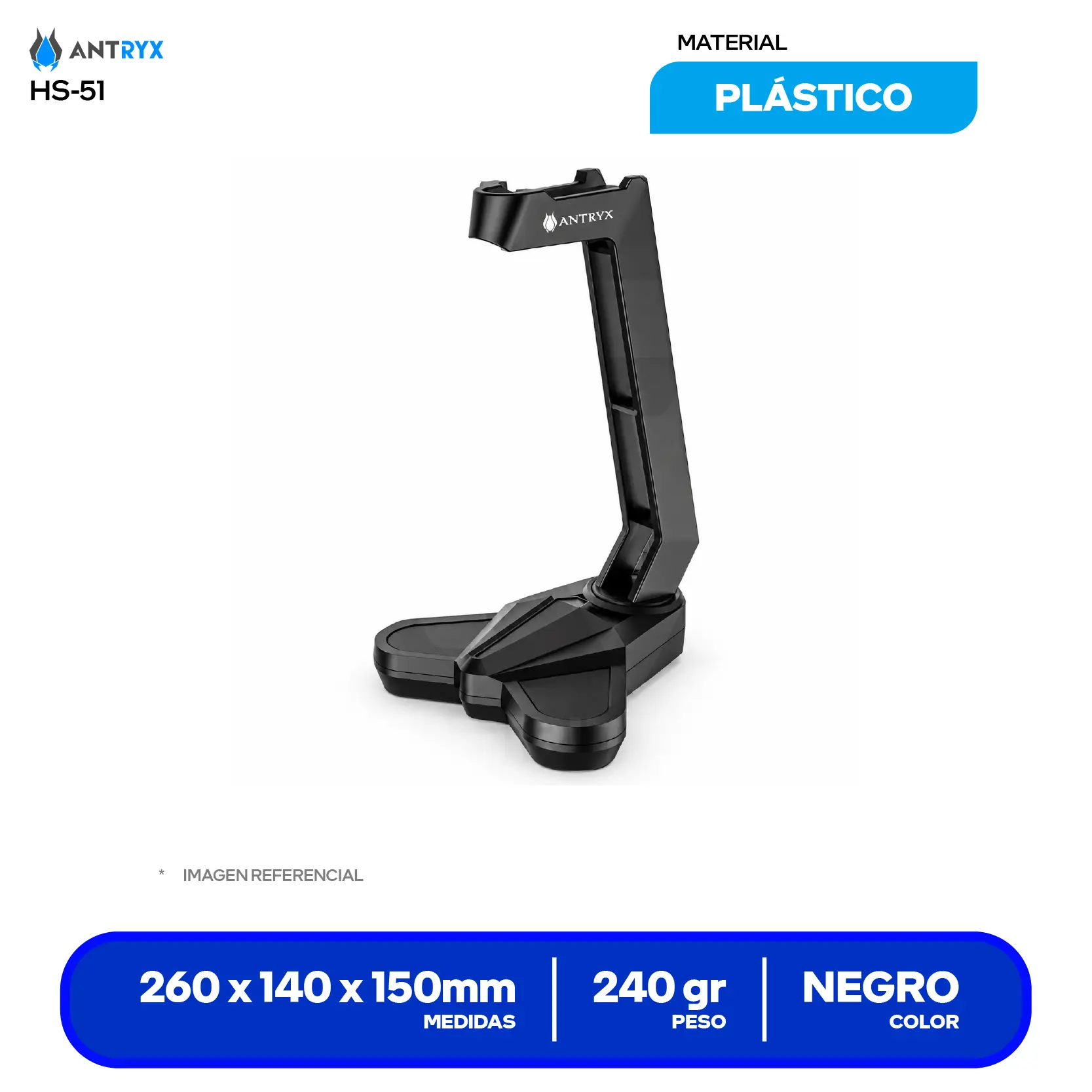 Soporte Para Auriculares (AHS-51K) Negro