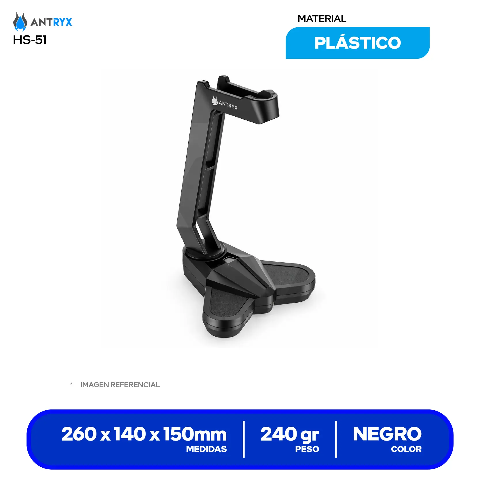 Soporte Para Auriculares (AHS-51K) Negro
