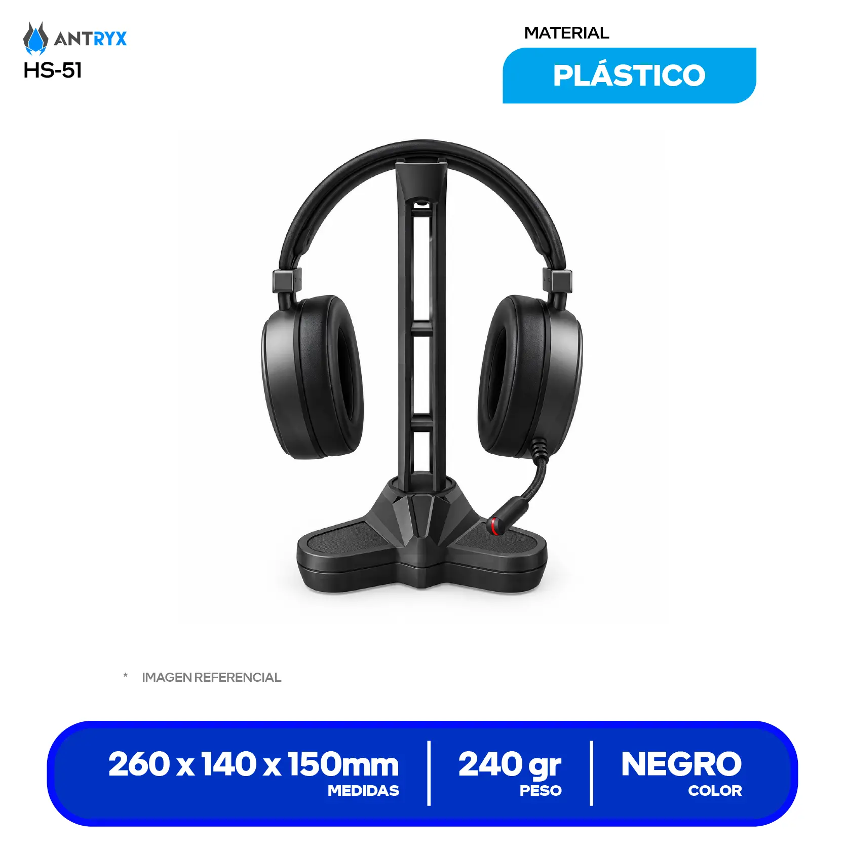 Soporte Para Auriculares (AHS-51K) Negro